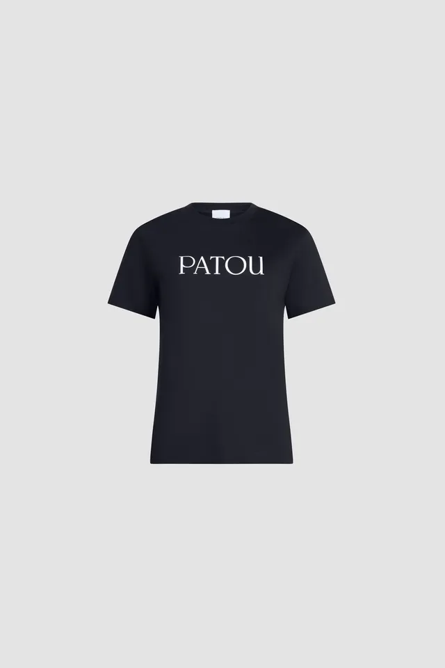 Patou t-shirt logo coton bio noir lettrage blanc