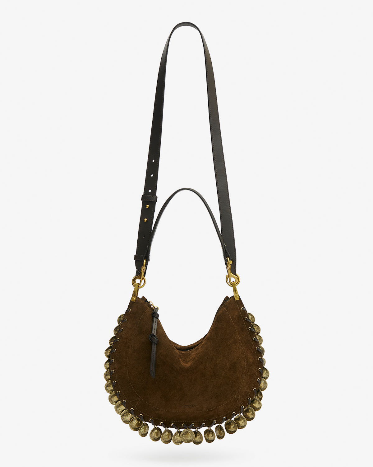 Isabel Marant Oskan Soft sac demi-lune bronze zippé médailles