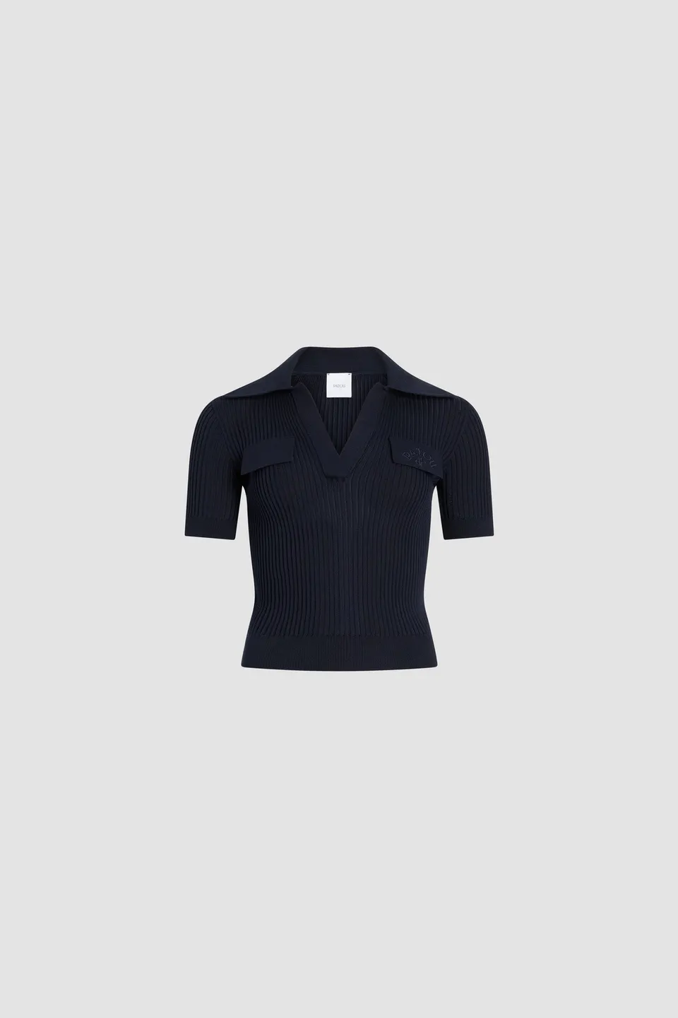 Patou KN3418094694N polo coton bleu marine brodé