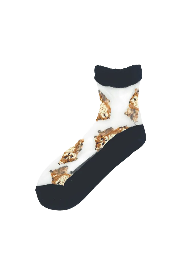PAUL & JOE Nounette chaussettes noires transparentes