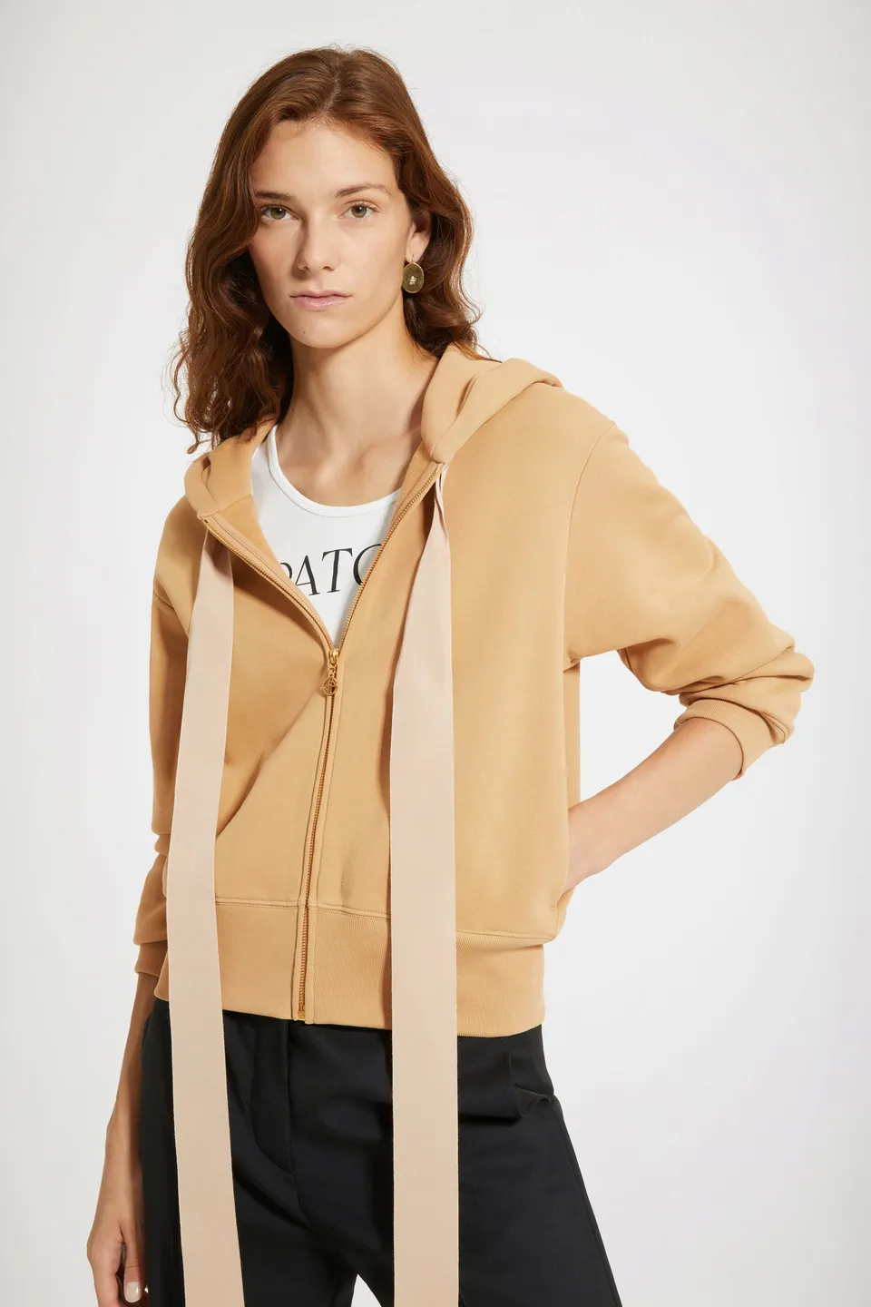 Patou A21JE0079995105C sweat zippé marron coton XS-XL