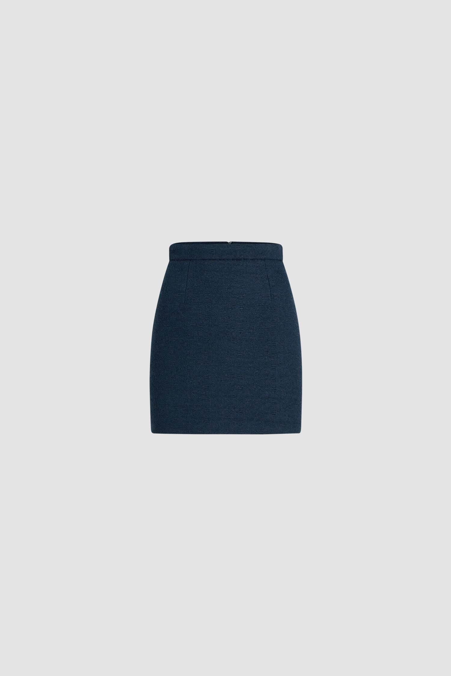 Patou P25SK0720206699N mini jupe tweed coton bio navy