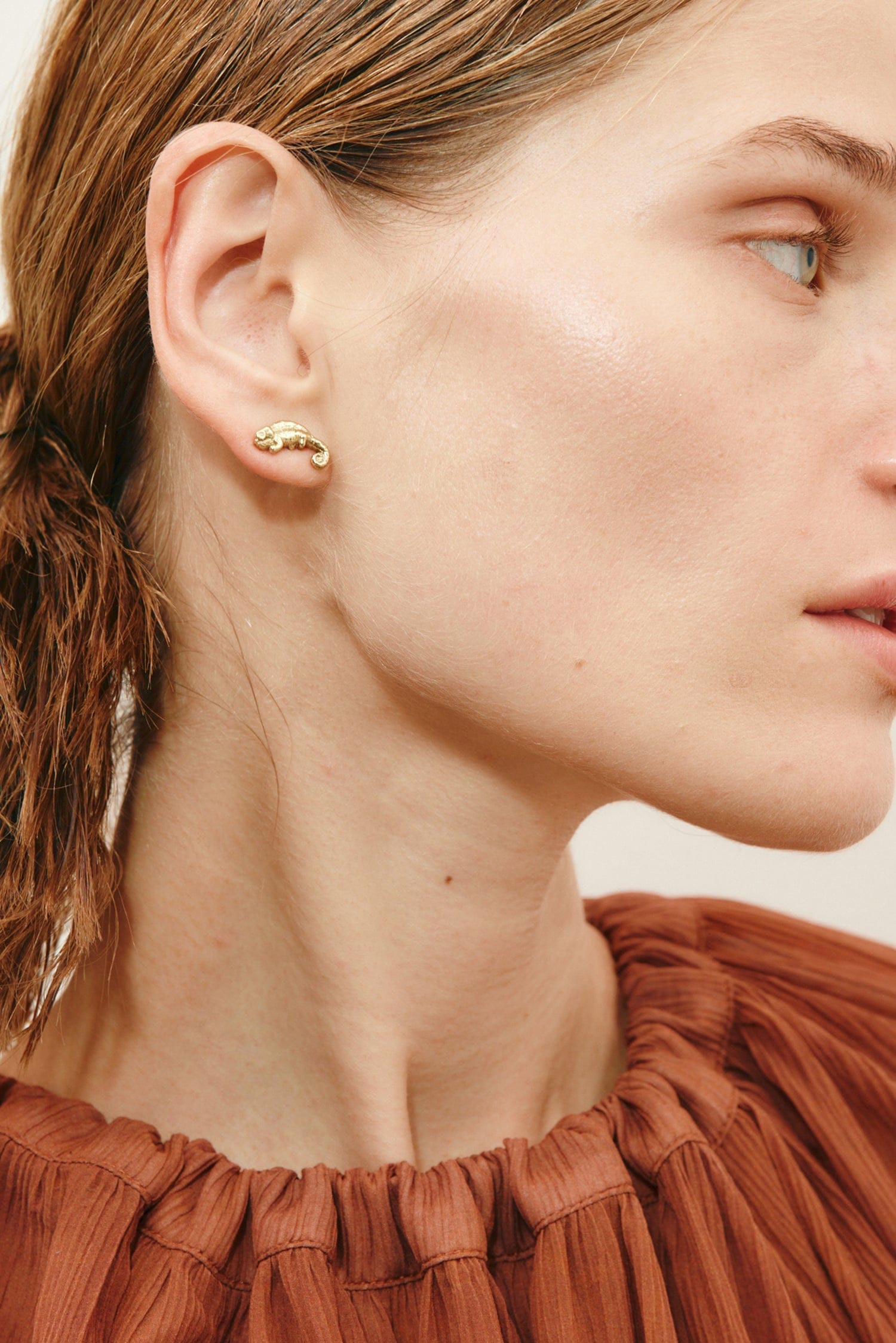 Alemäis Jem Chameleon Stud boucles laiton 3,5g taille unique