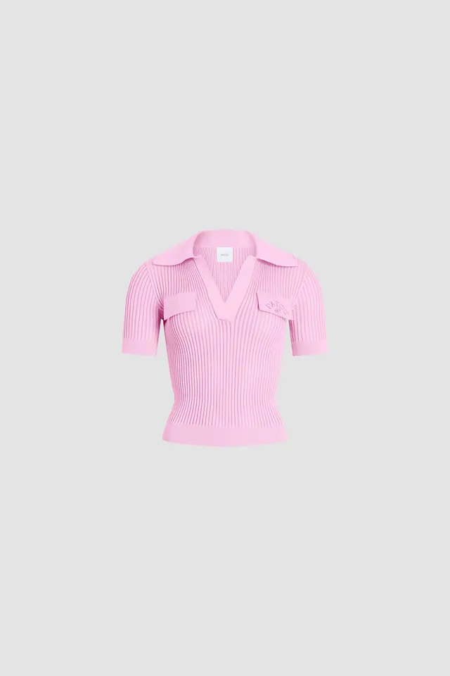 Patou P26KN3418094459P polo coton brodé Orchid Ice