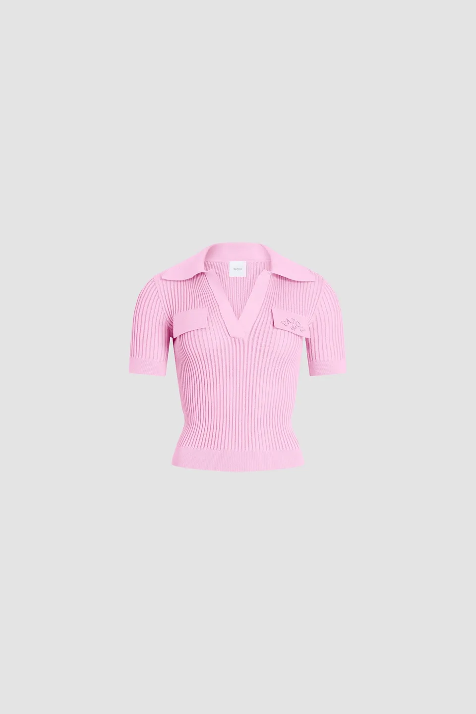 Patou P26KN3418094459P polo coton brodé Orchid Ice