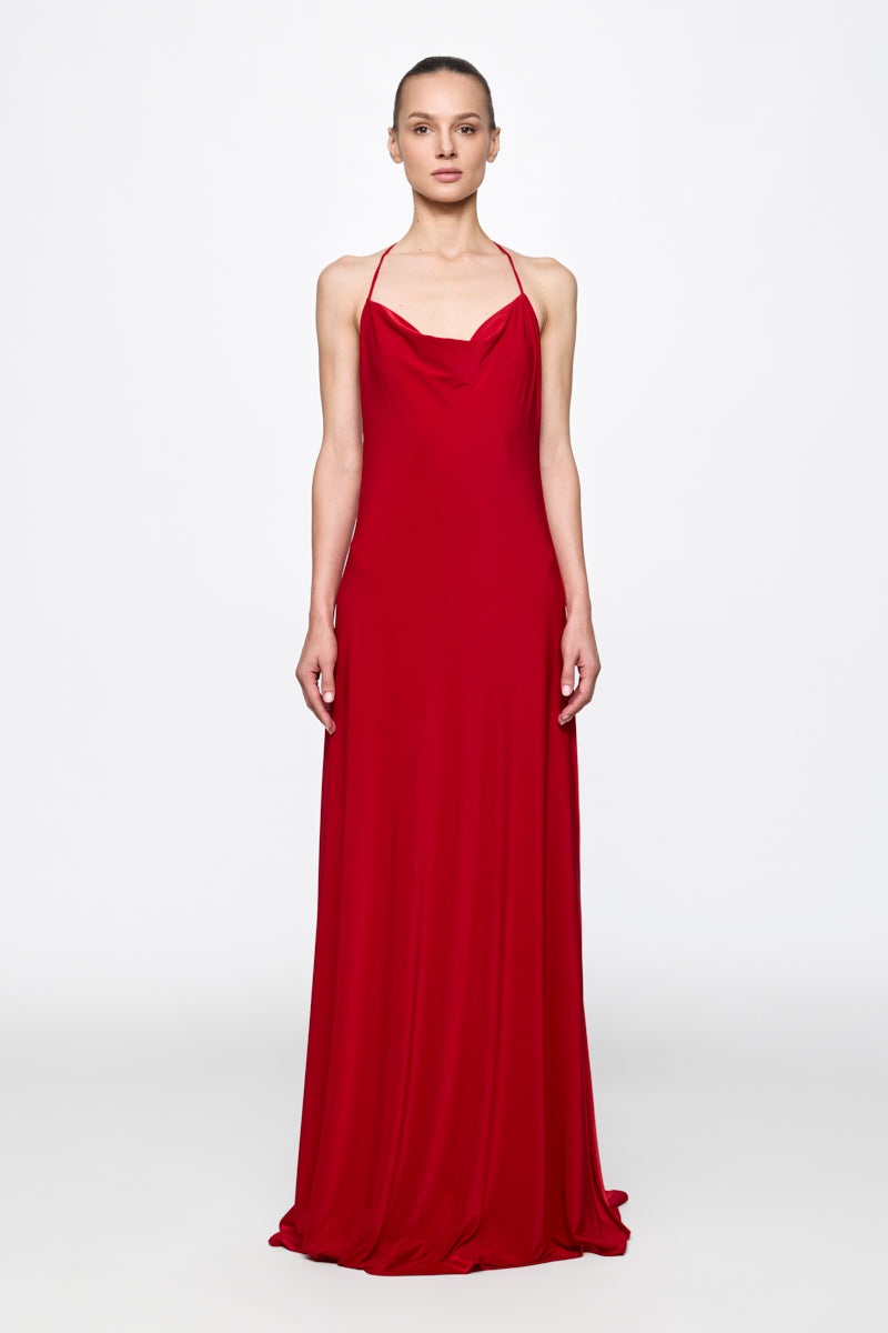 ATU Body Couture Slip Dress robe longue S/M jersey rouge