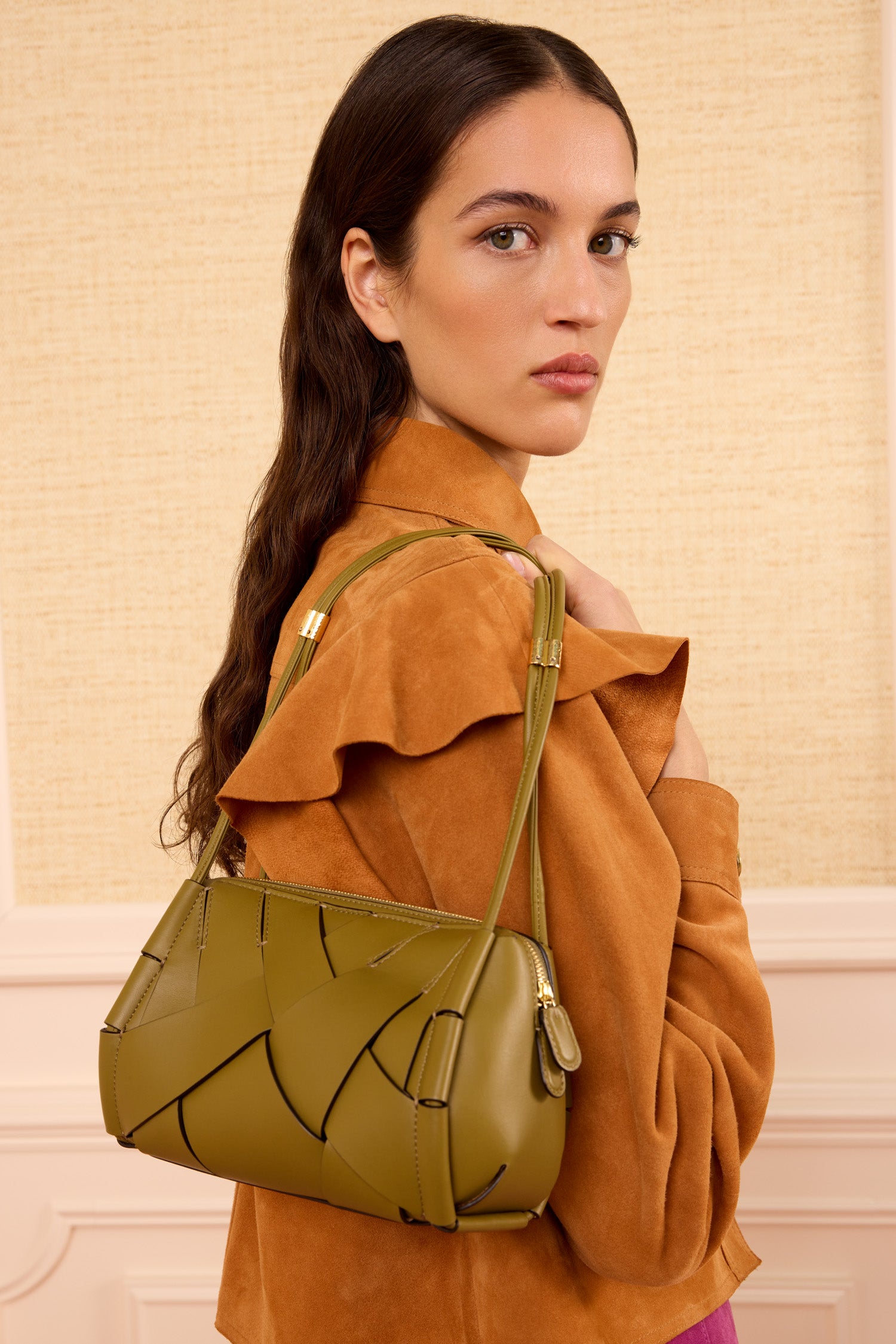 Ulla Johnson Charlotte sac caméra cuir Olive OS