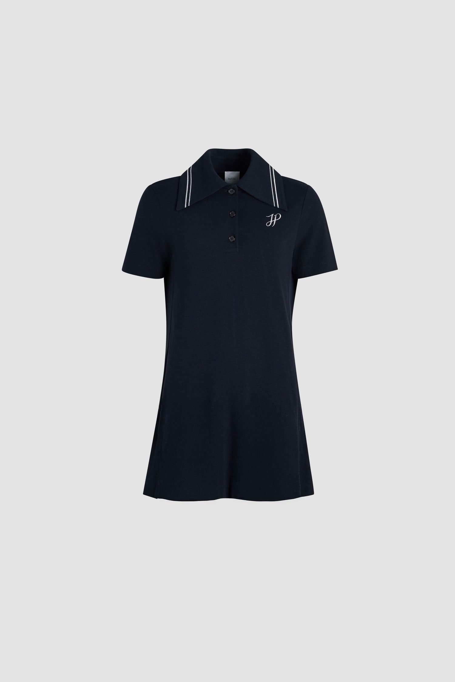 Patou JE143 robe polo mini piqué bleu marine