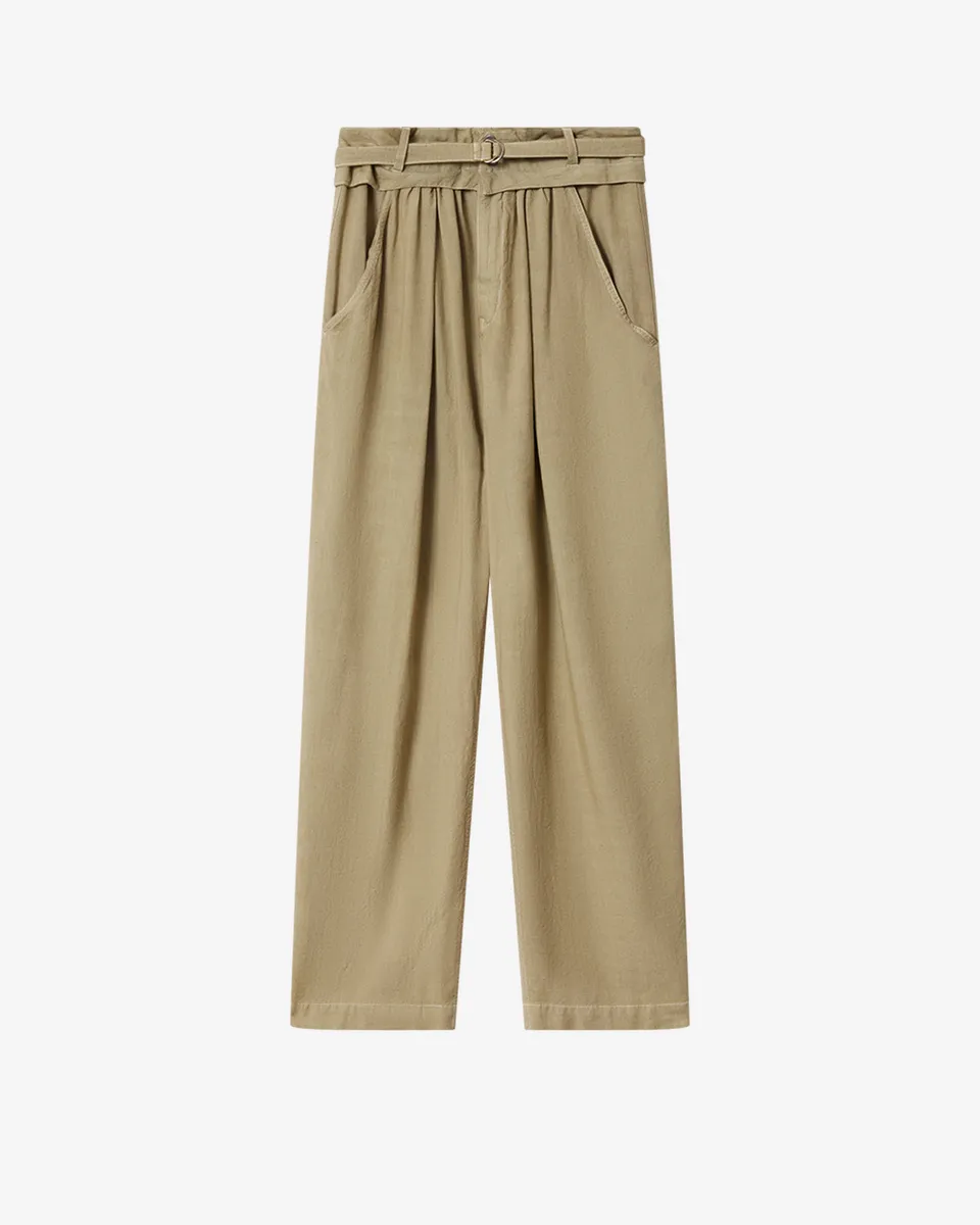 Isabel Marant Celia pantalon lin large bronze clair
