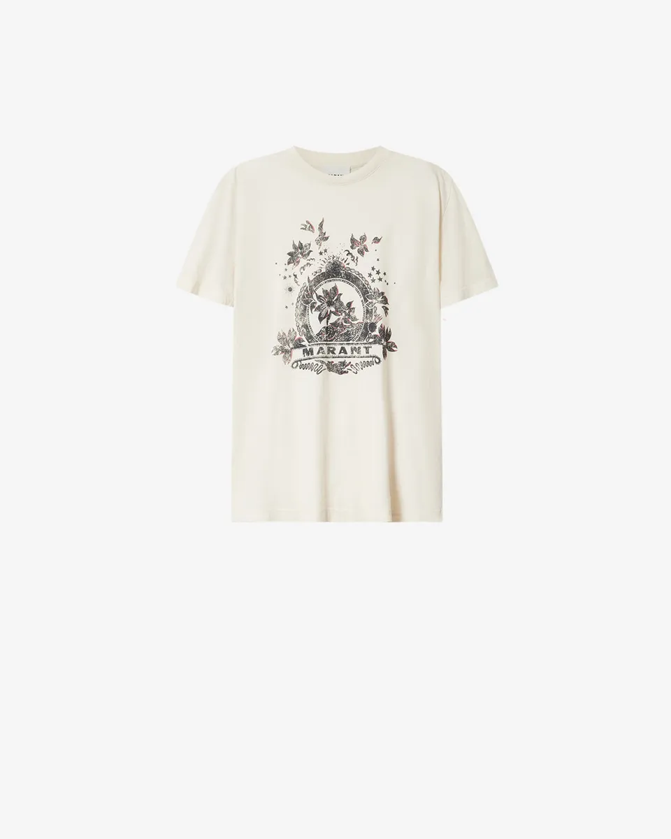 Isabel Marant Zewel t-shirt écru coton imprimé