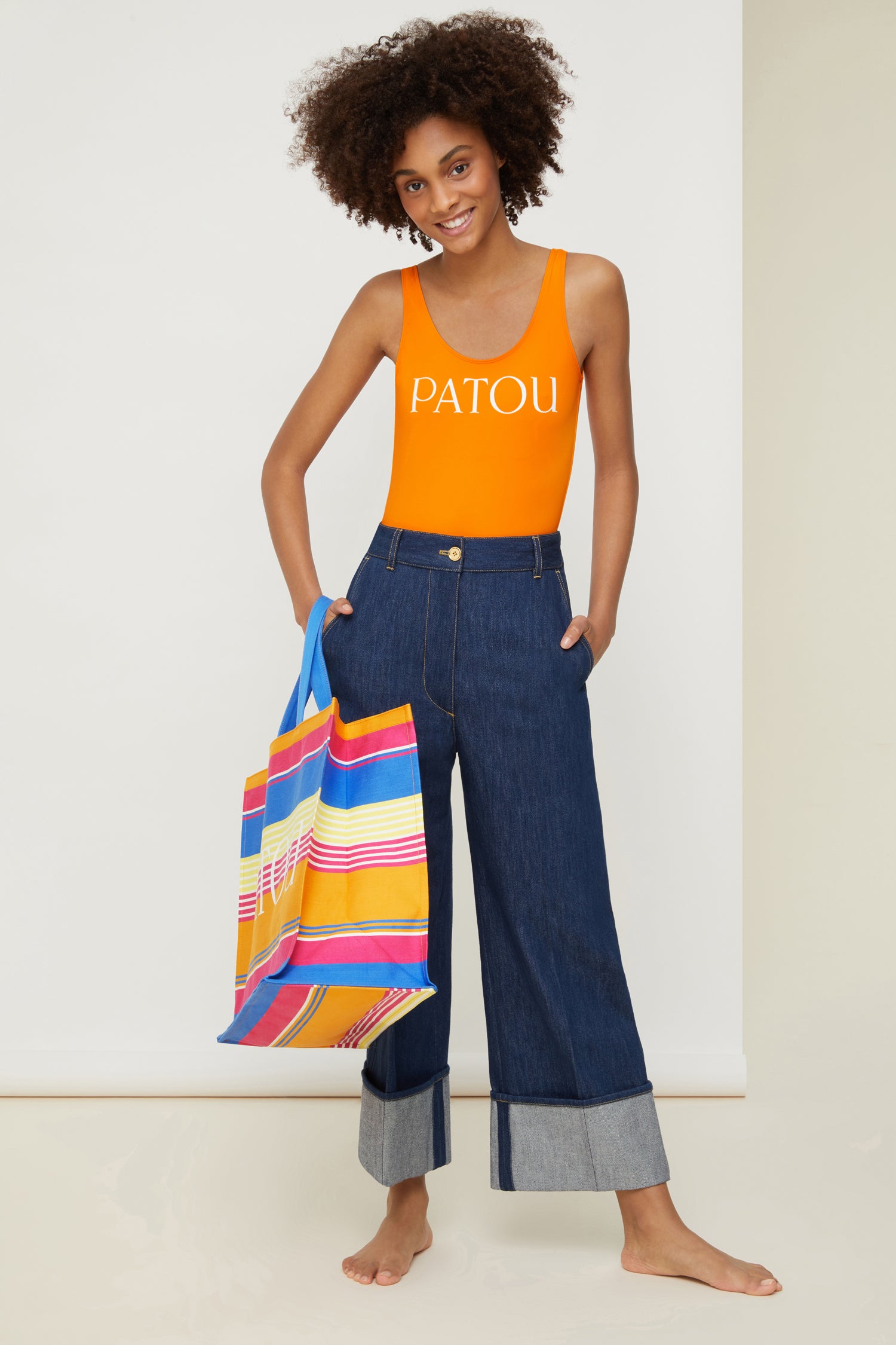 Patou SW001 maillot une pièce orange citrus