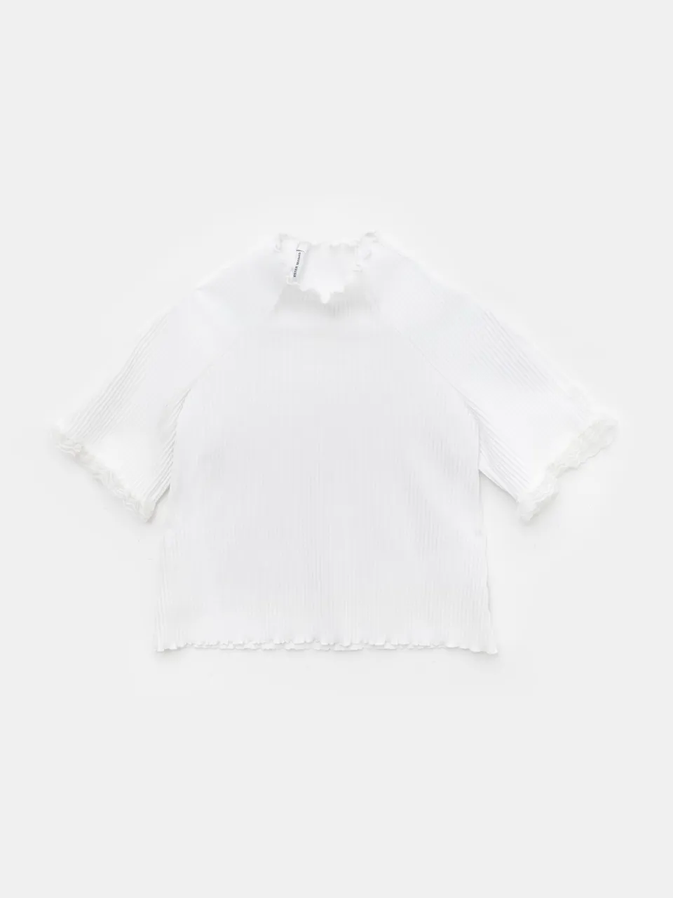 Ester Manas Lace Rib White Easy Top haut blanc dentelle