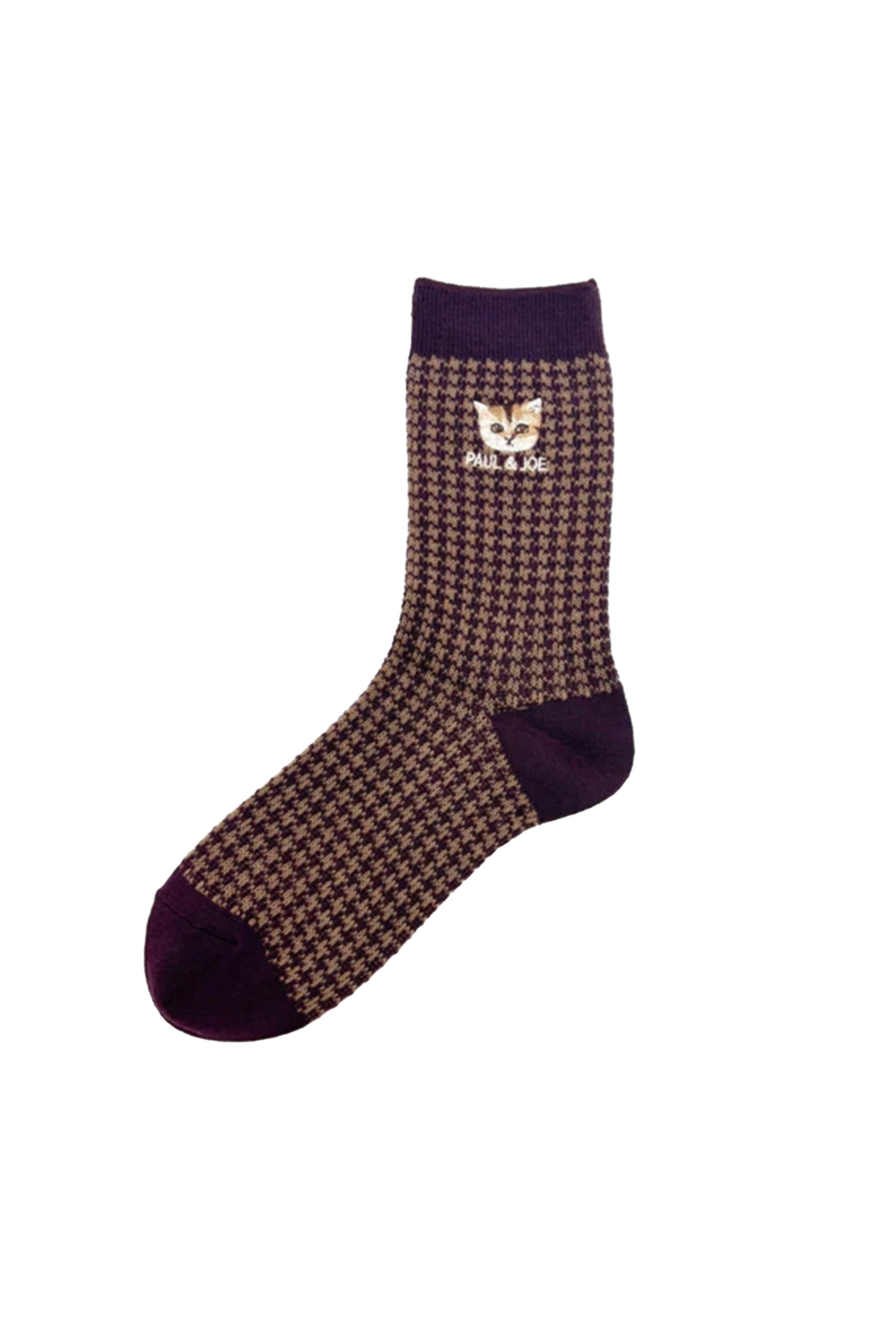 Paul & Joe Nounette chaussettes bordeaux pied-de-poule
