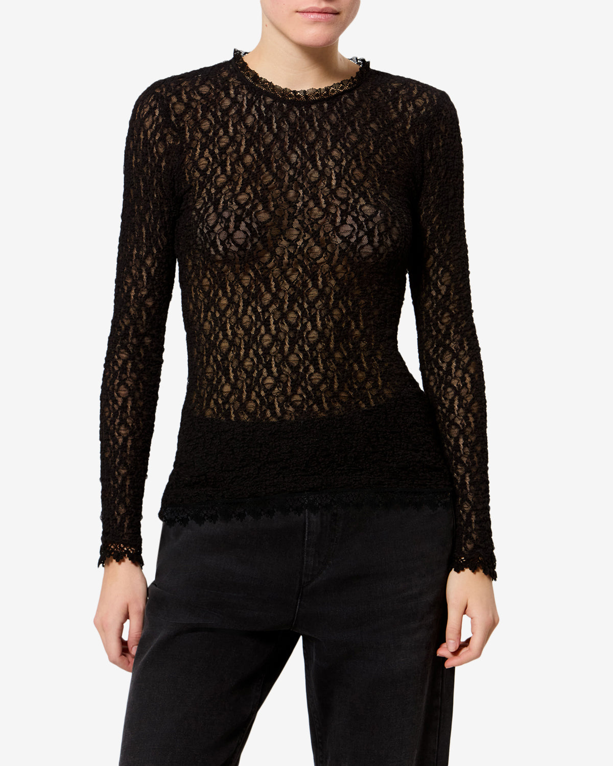 Isabel Marant Brany top noir dentelle stretch