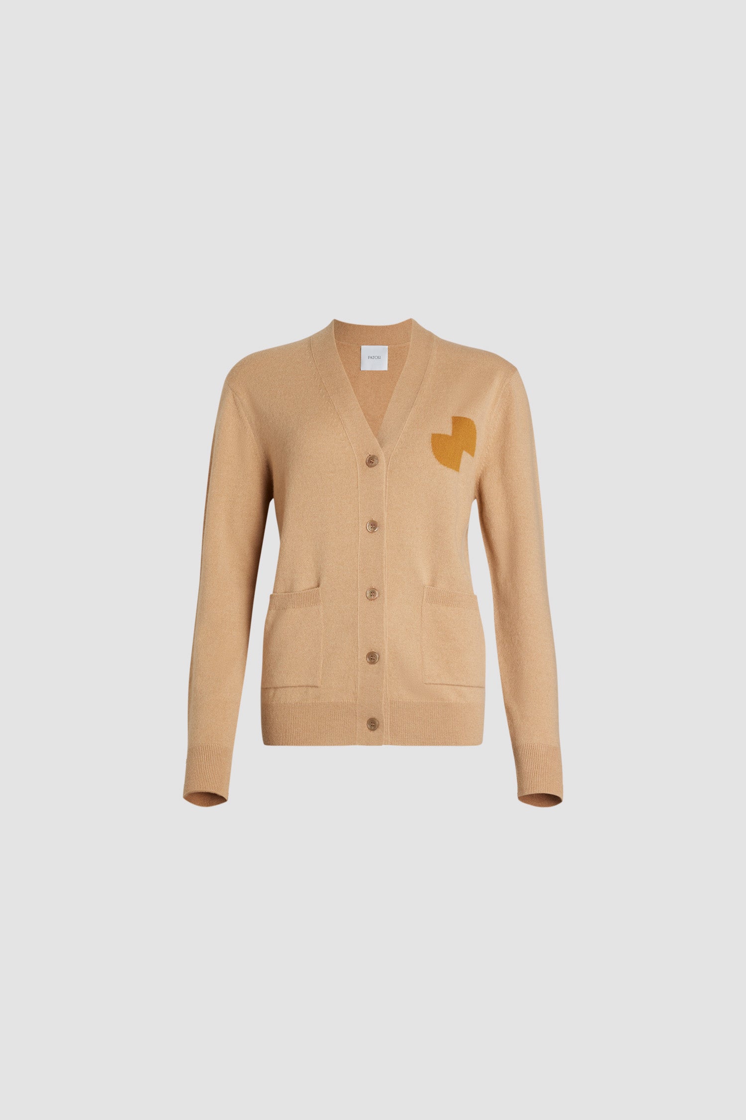 Patou JP cardigan laine cachemire biscuit col V