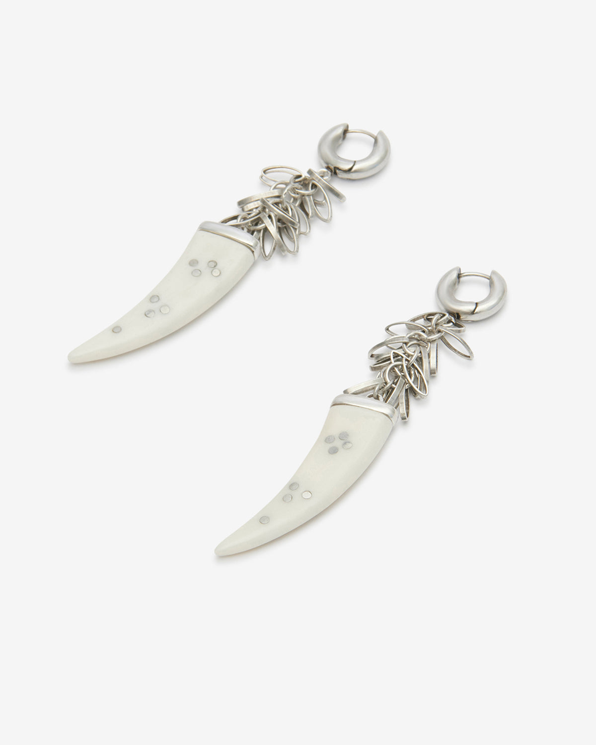 Isabel Marant Ellen boucles oreilles créoles écru-argenté