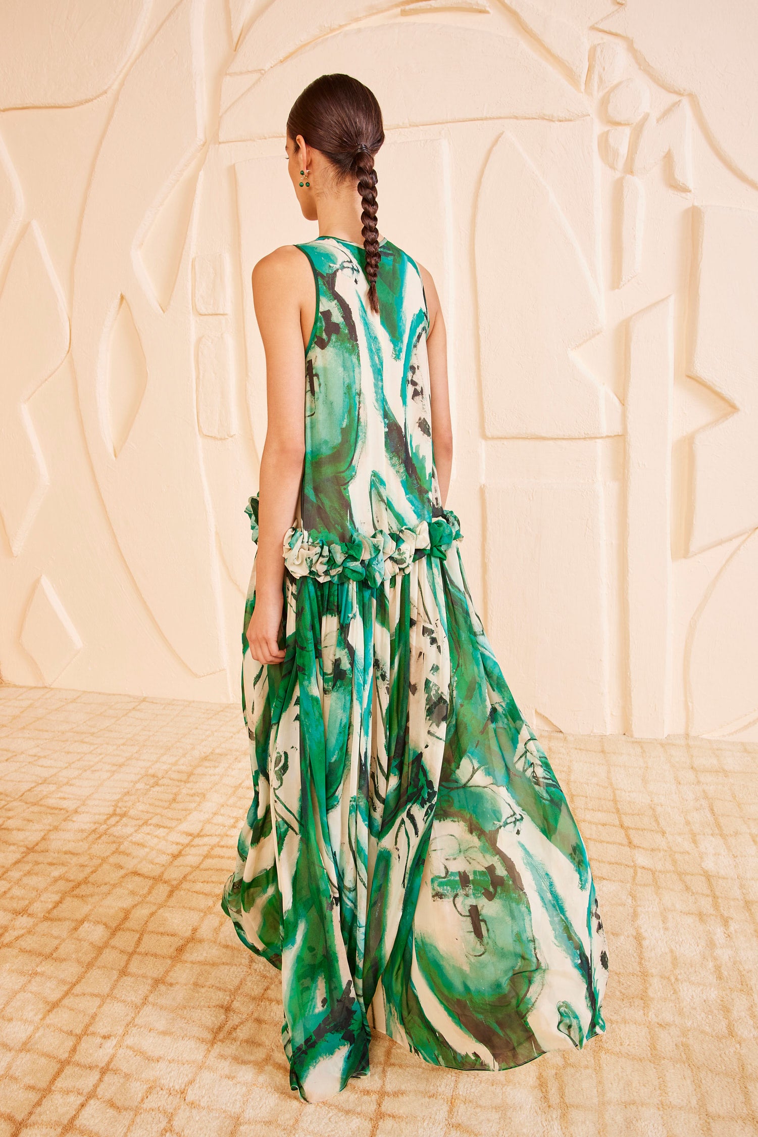 Ulla Johnson Helen robe longue soie verte Portrait