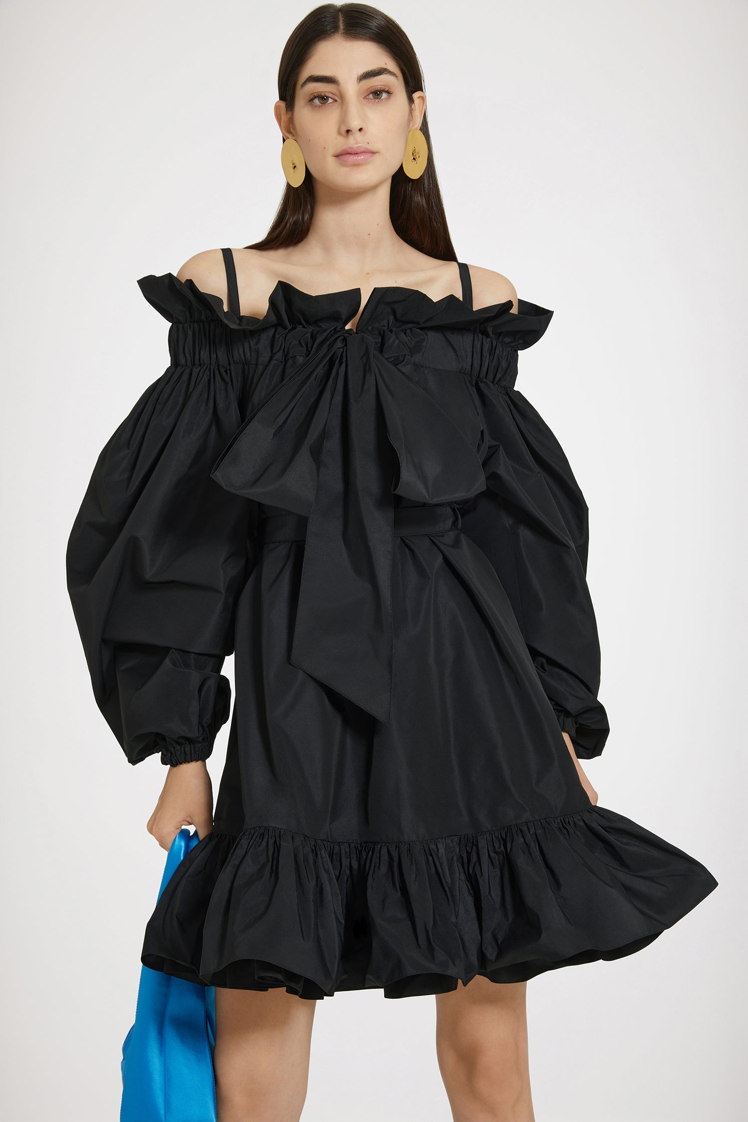 Patou Volume mini robe faille recyclée noire