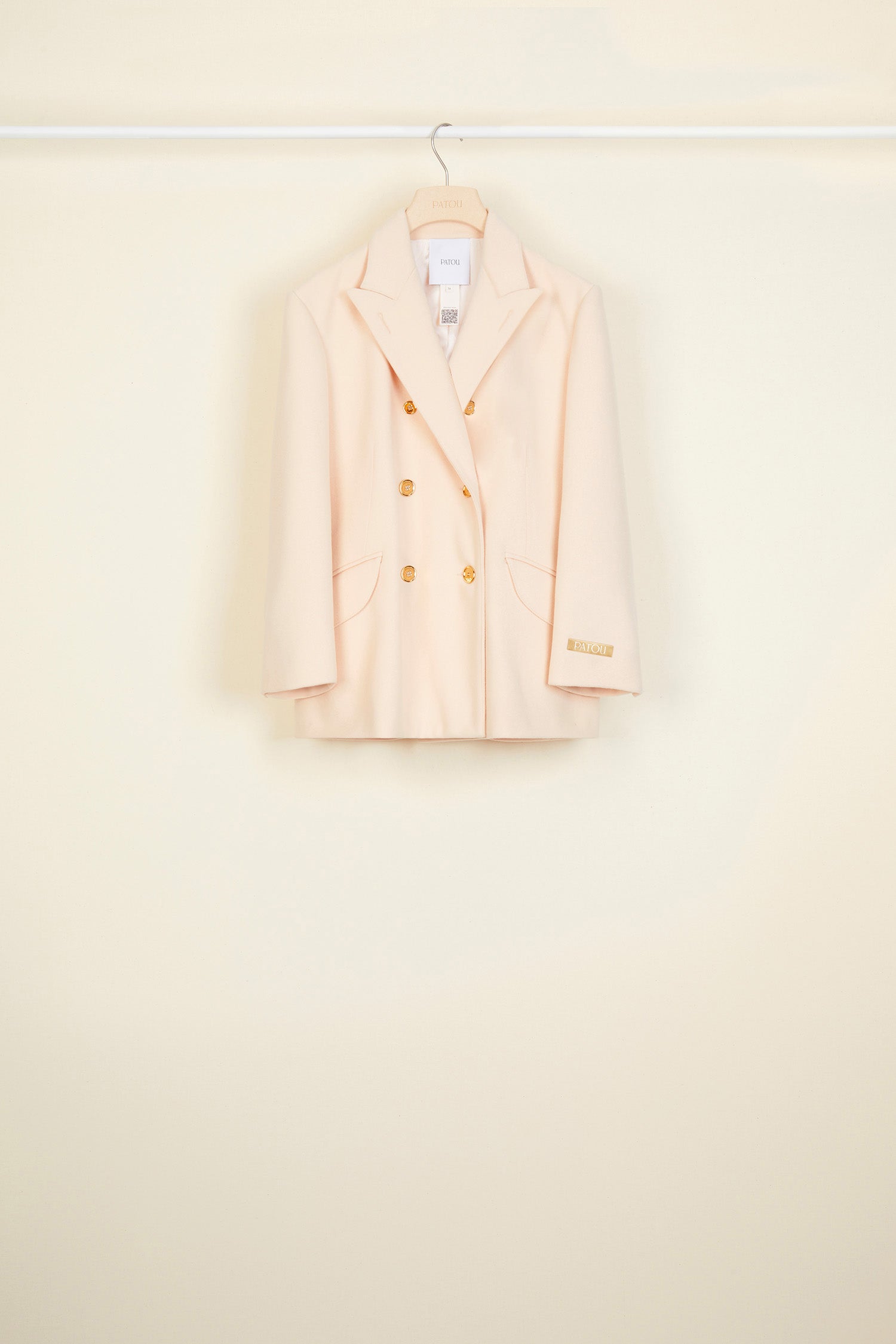 Patou veste tailleur H20JA001 laine cachemire rose 40