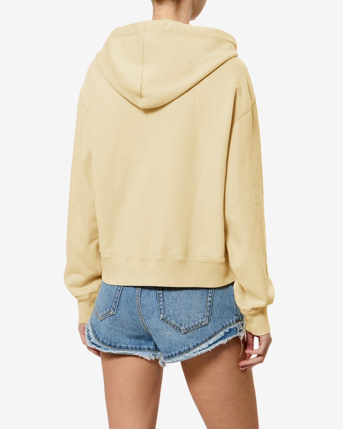 Isabel Marant Salmy SW0200FA sweat capuche jaune écru logo