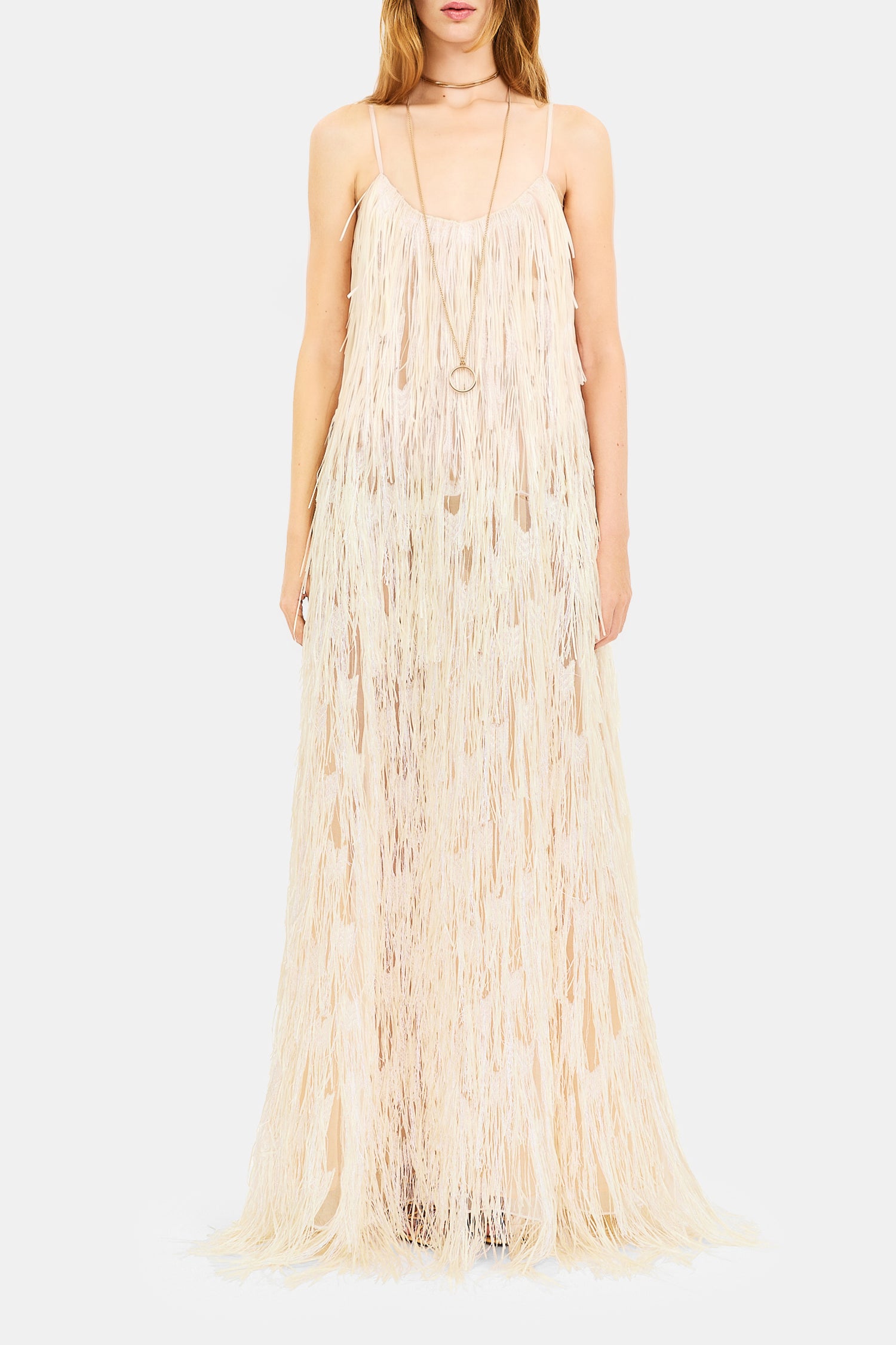 Ulla Johnson Maria SP270151 robe maxi Ecru à franges
