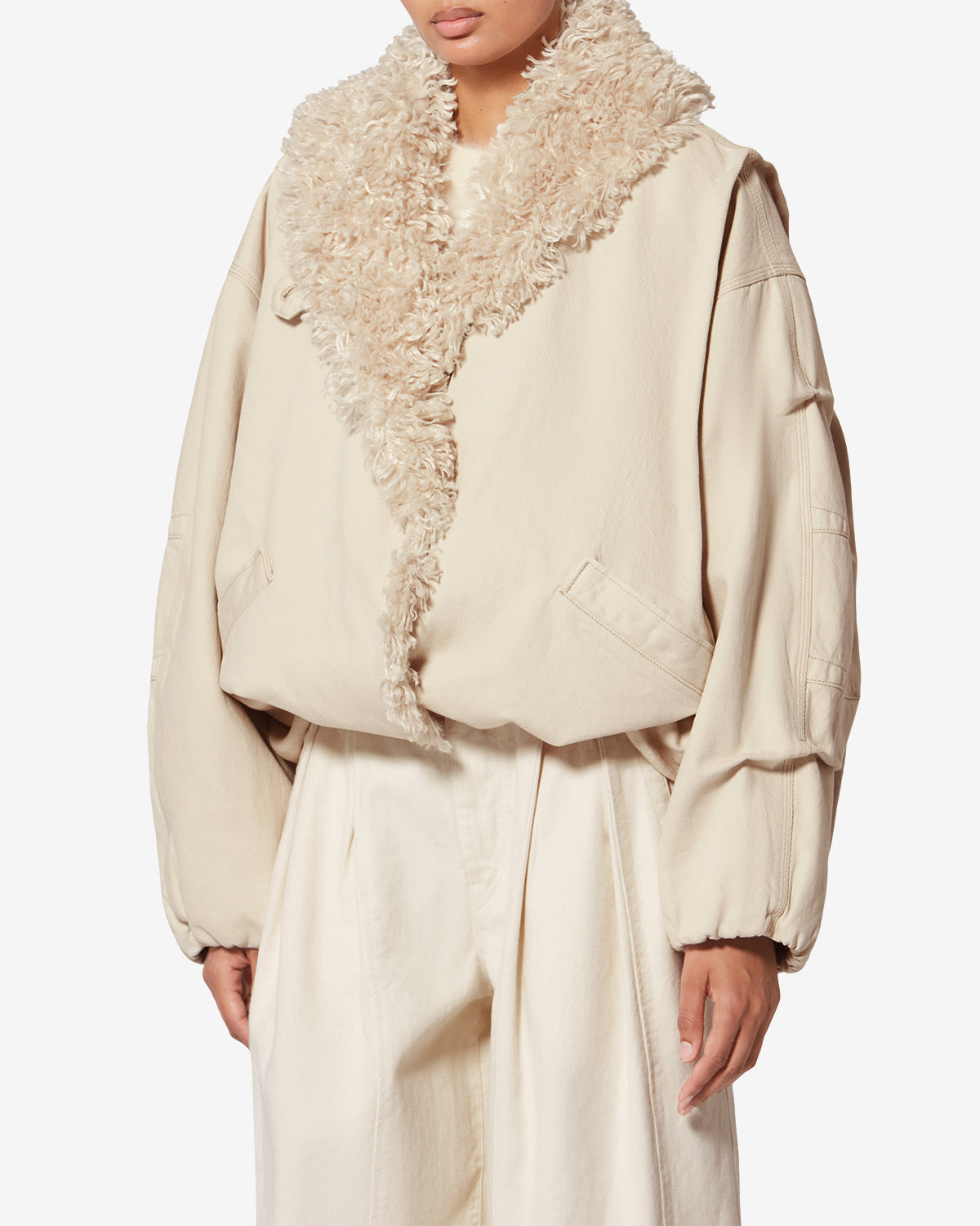 Isabel Marant Charone veste écru fausse fourrure