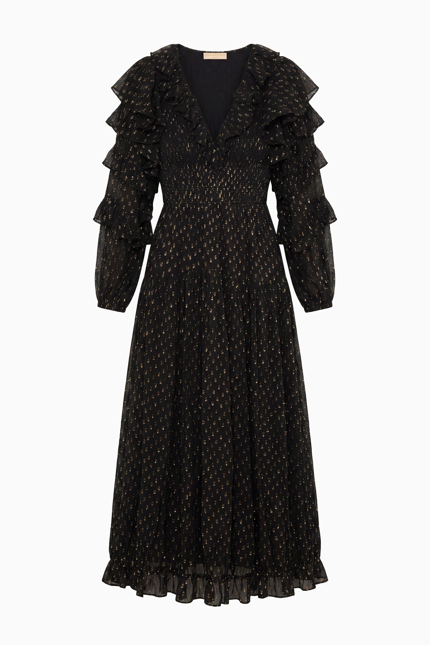 Ulla Johnson Ardis robe soie noire manches longues
