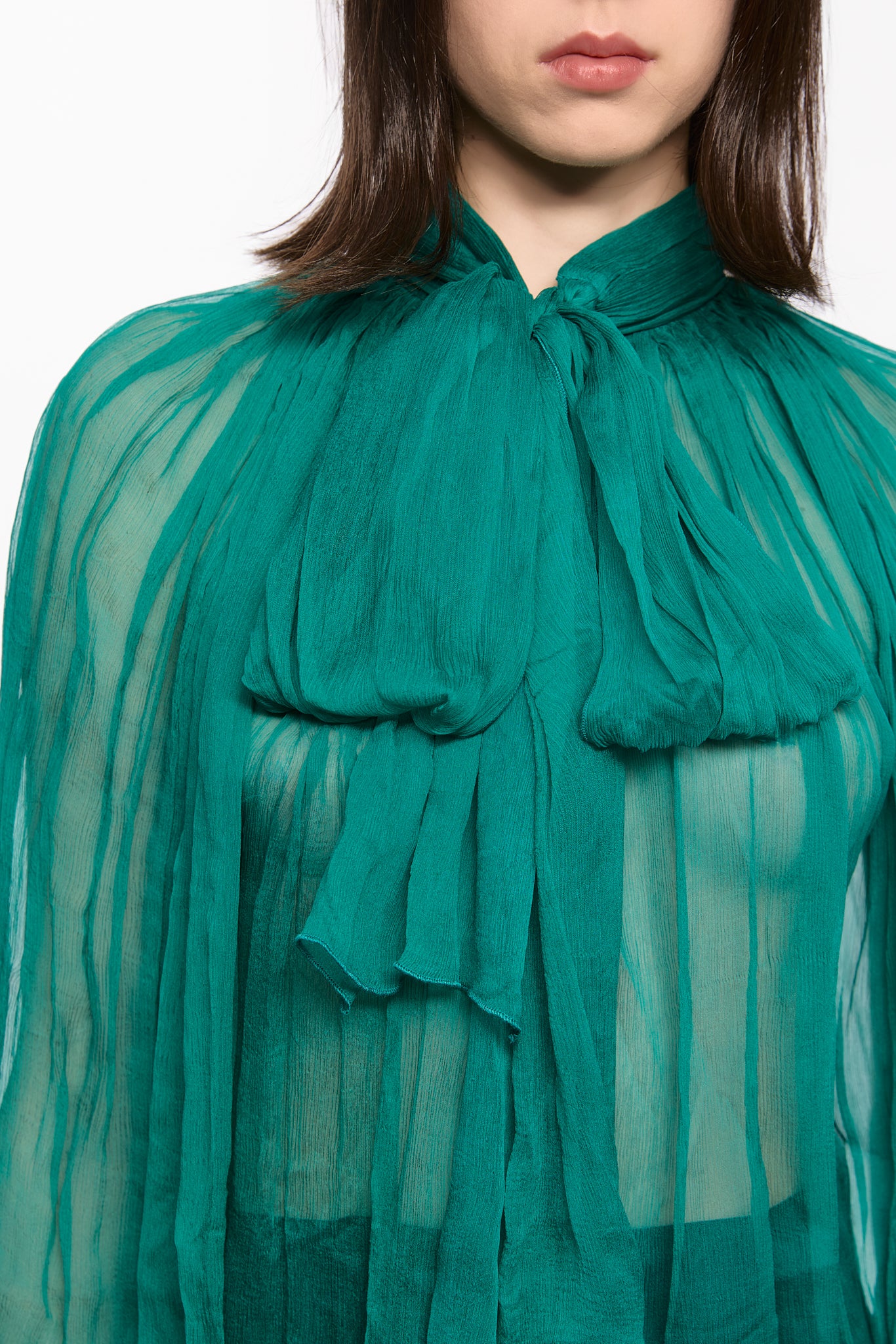 ATU Body Couture Pine Green Chiffon chemise soie vert foulard