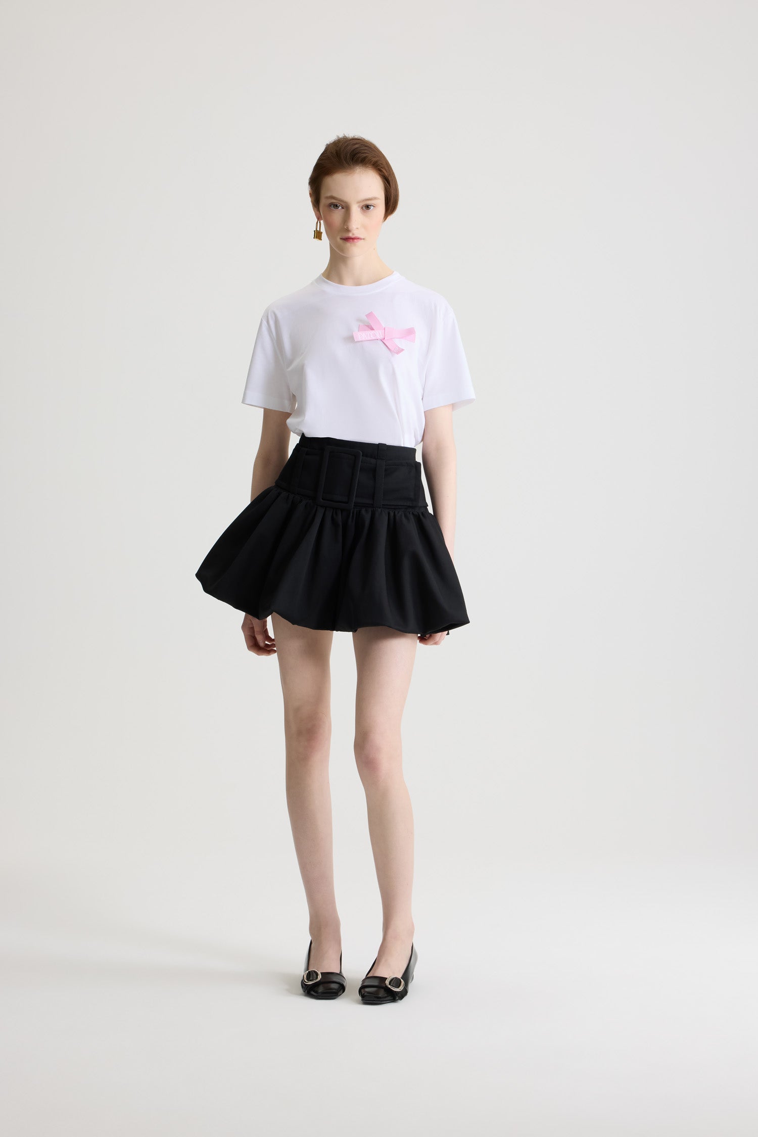 Patou JE185 t-shirt coton blanc noeud rose S
