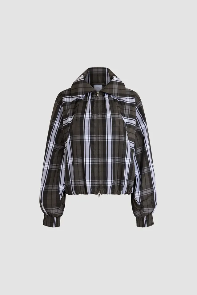 Patou OU05502675109 veste bomber Mist Green Tartan polyester