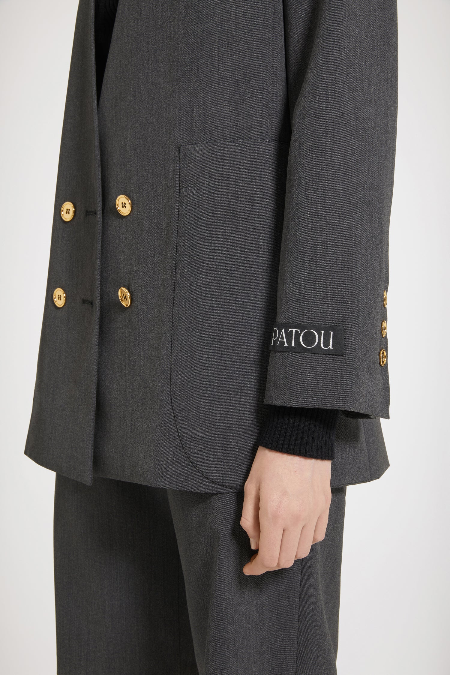 Patou H23JA0020103959A veste croisée anthracite laine 34-44