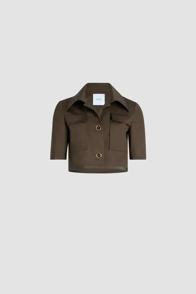 Patou JA048 veste coton marron 34-44 cropped