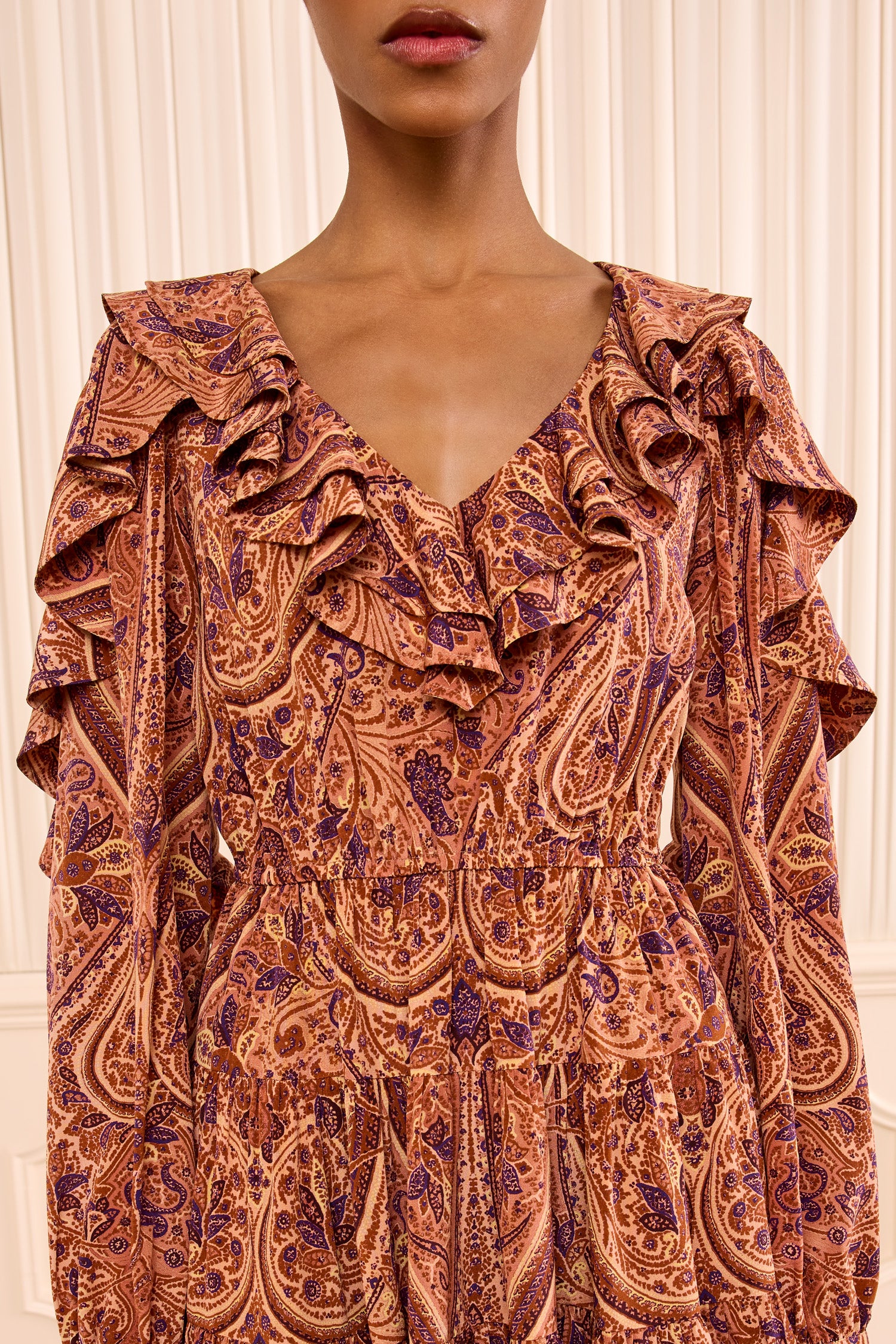 Ulla Johnson Vivi FA260135 robe mini Rosette orange soie