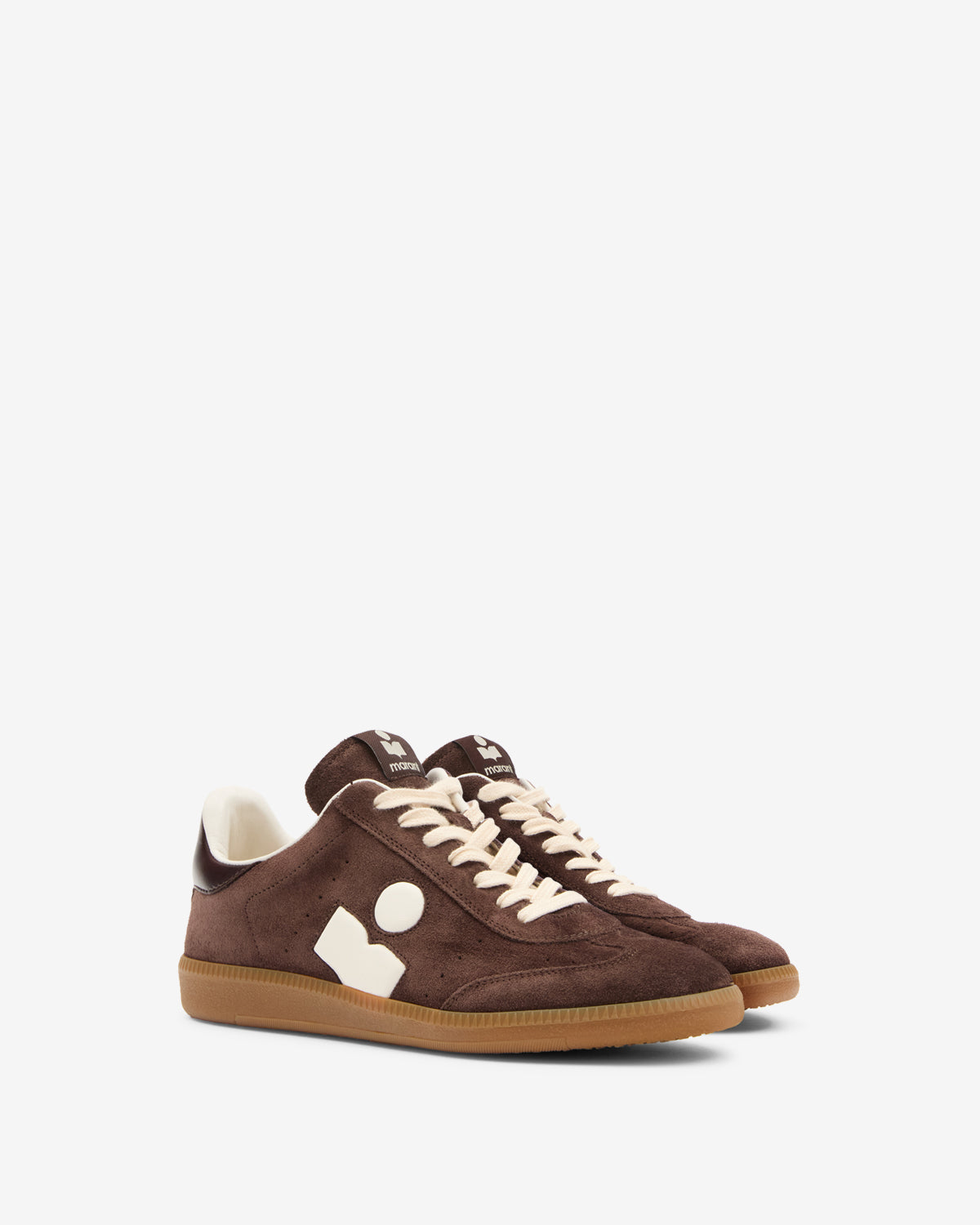 Isabel Marant Bryce baskets chocolat blanc laiteux lacets