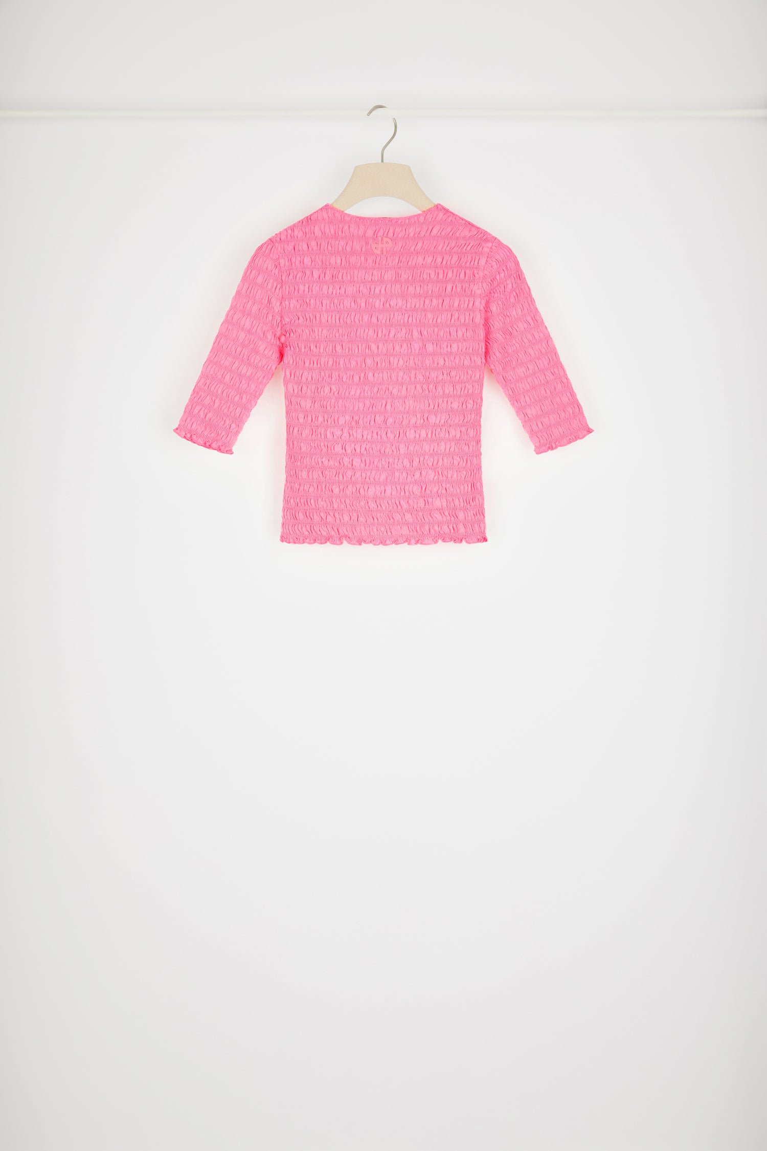 Patou P23JE0659982453B top coton bio Begonia Pink smocké
