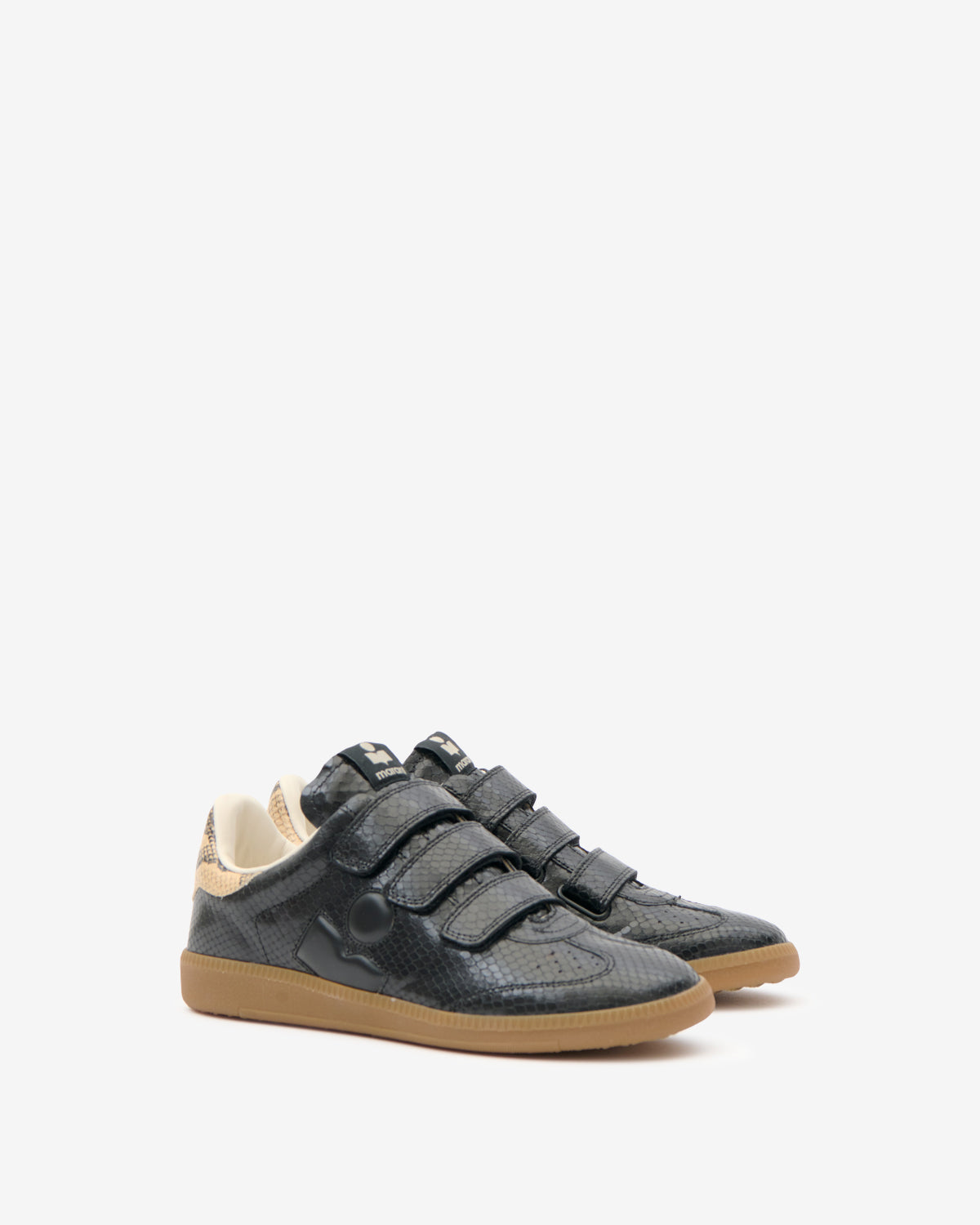 Isabel Marant Beth baskets cuir python noir sahara