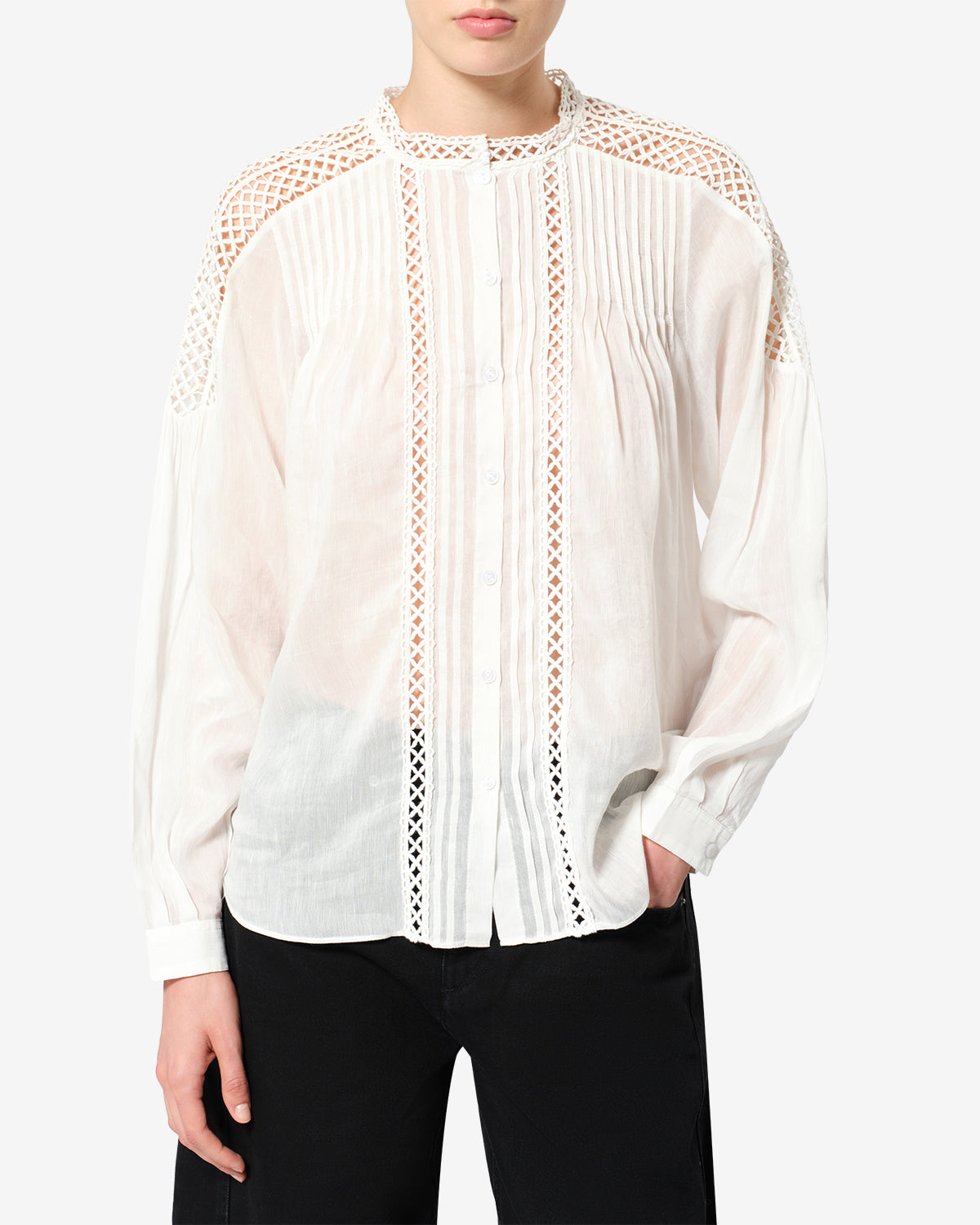 Isabel Marant Polda HT0942FA-D3J04E blouse blanc lin