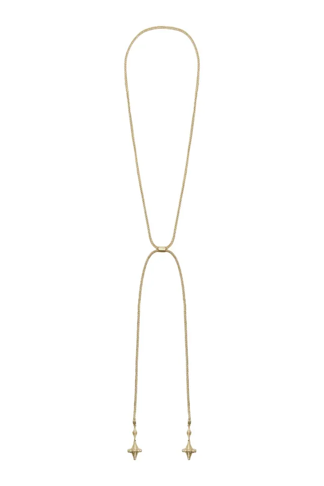 Alemaïs Le Jardin collier lariat spiral doré