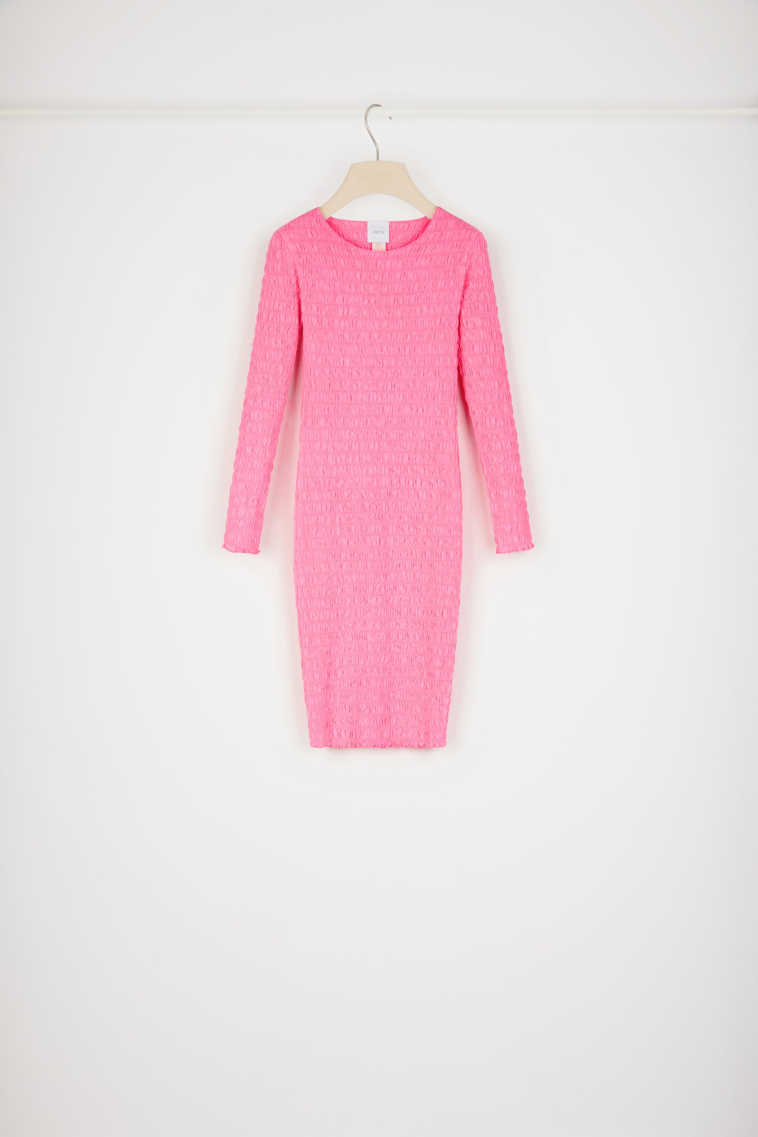 Patou JE066 robe smockée coton bio rose Begonia