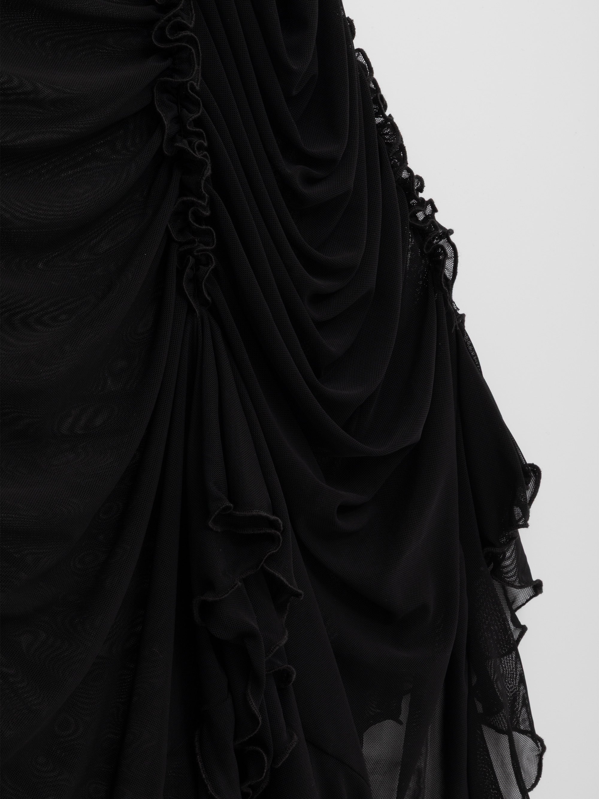 Ester Manas Midnight robe noire mesh froncée Regular