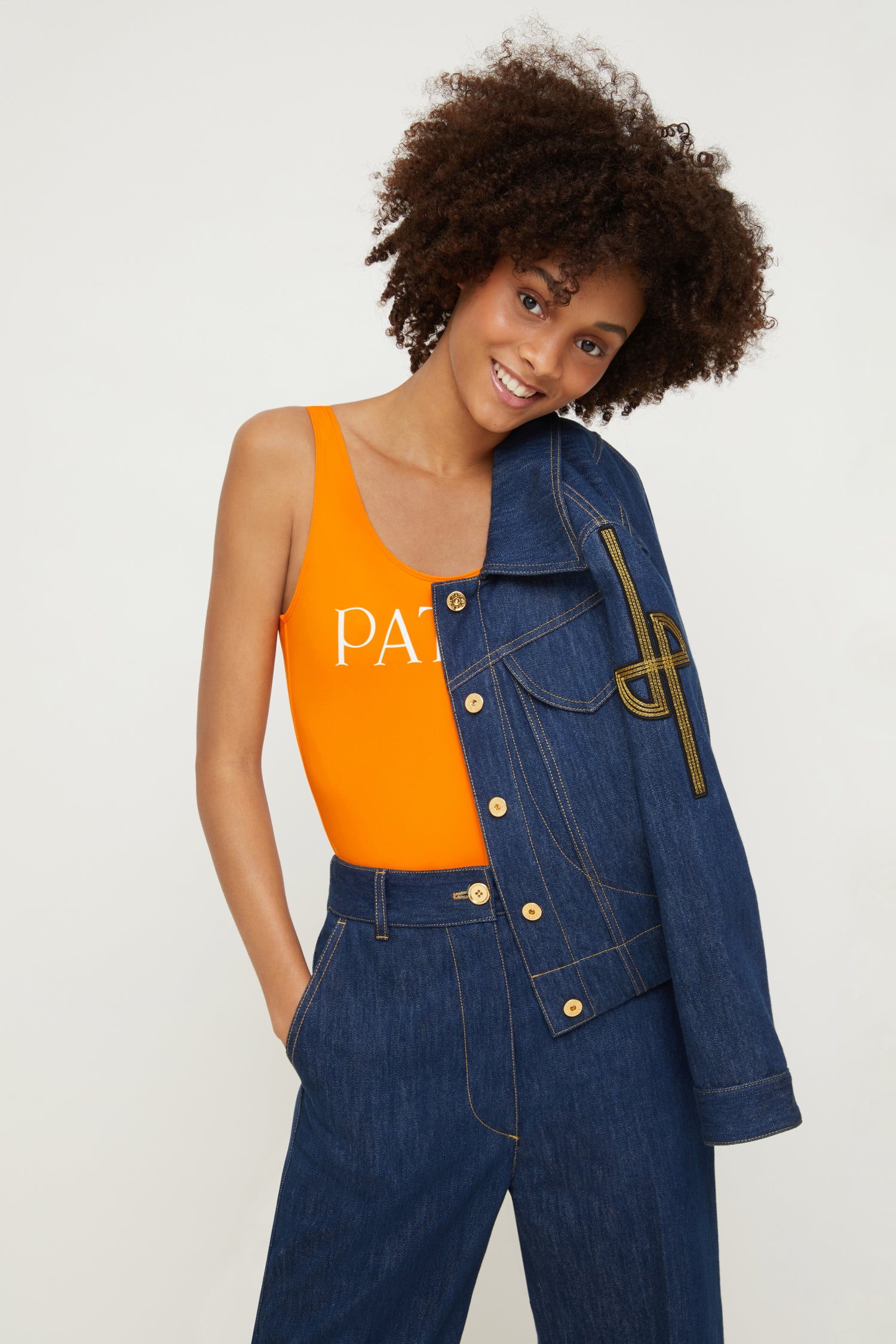 Patou SW001 maillot une pièce orange citrus