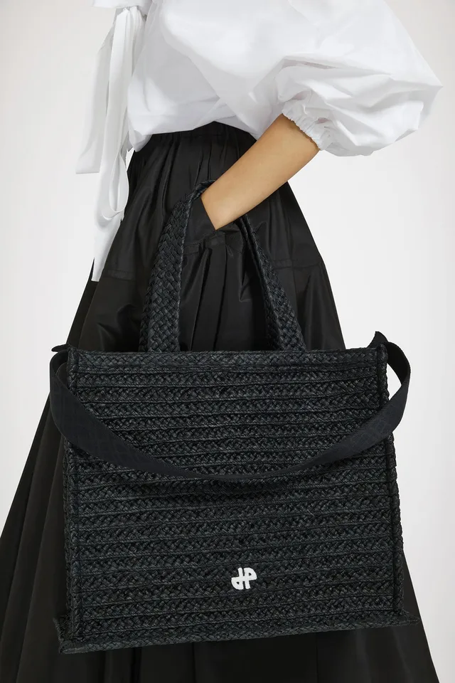 Patou P24AC0450140999B tote noir raffia sac TU