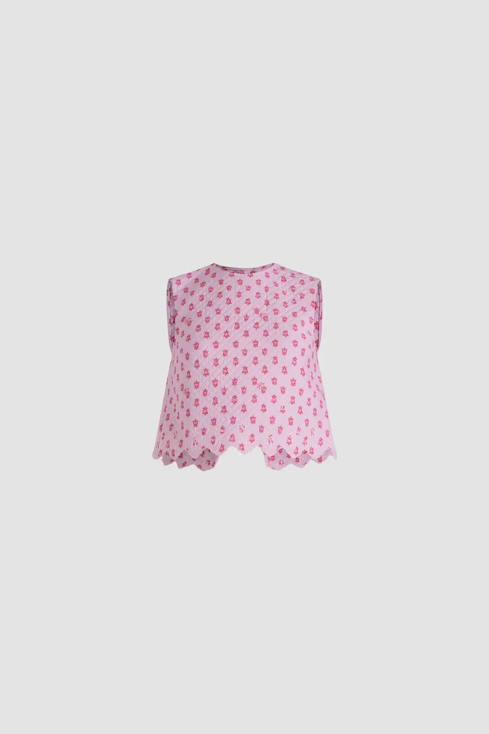 Patou P25TO16002095073 crop top viscose rose provence matelassé