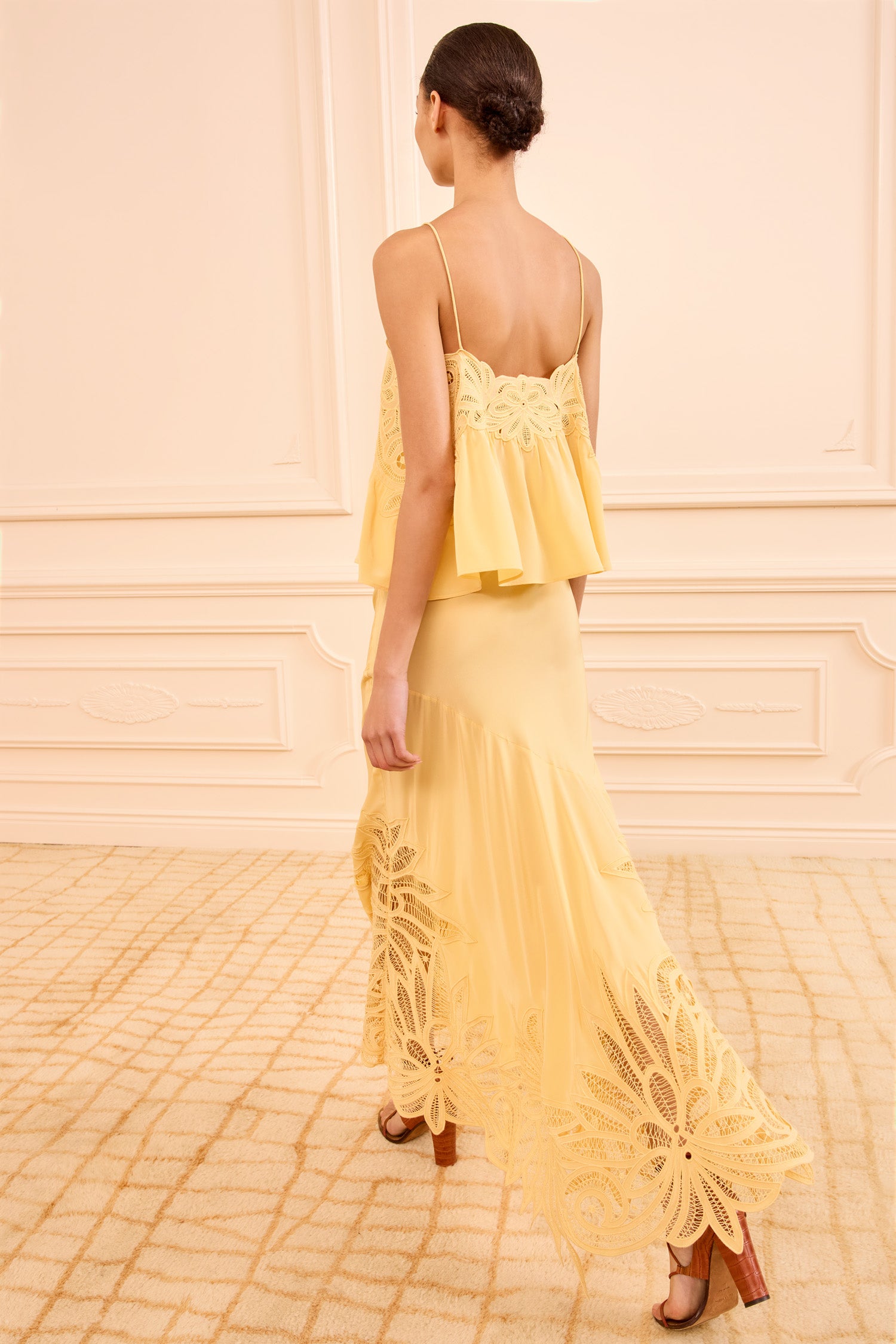 Ulla Johnson Oona jupe longue Dandelion soie jaune