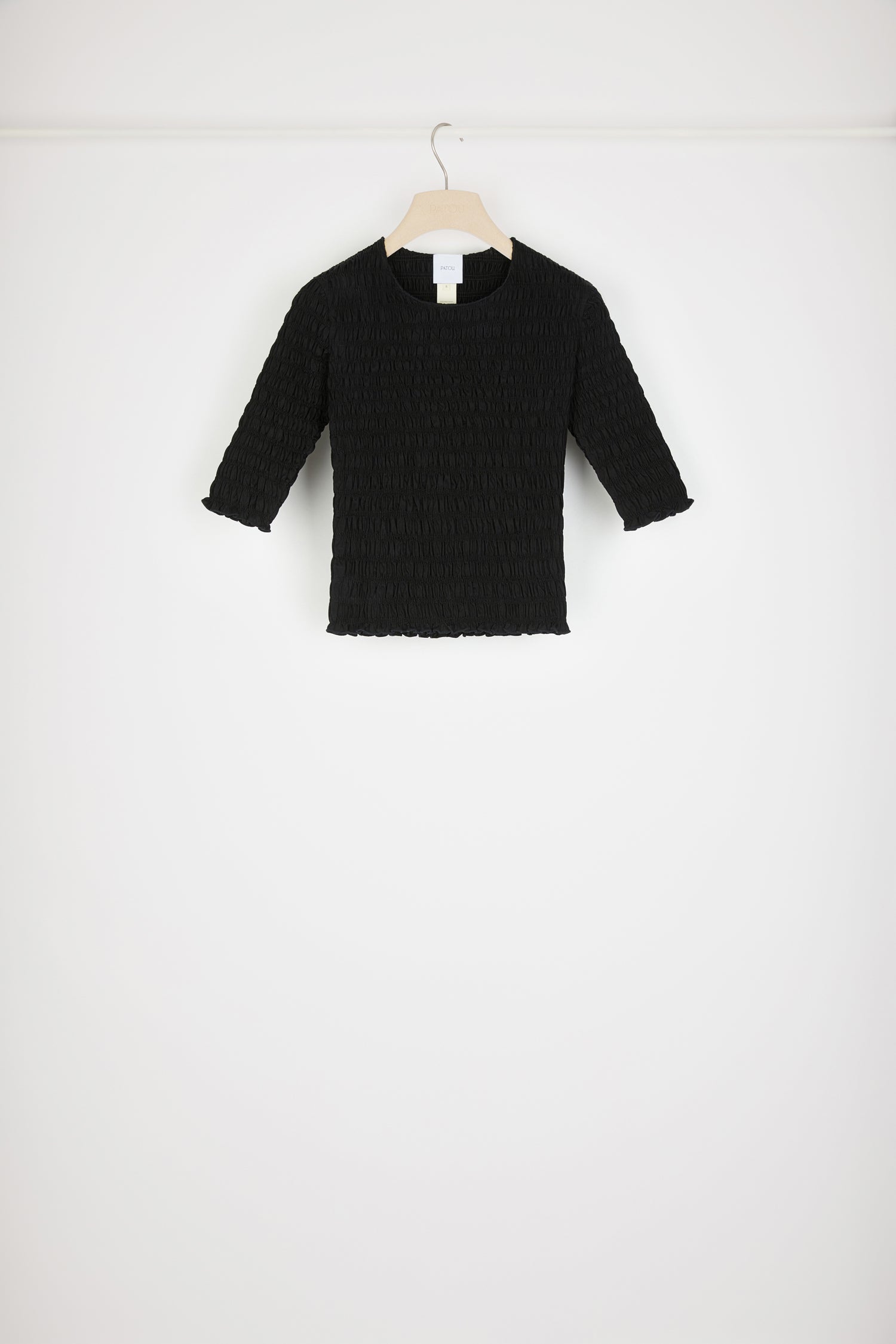 Patou Tops JE065 top smocké noir XS coton bio