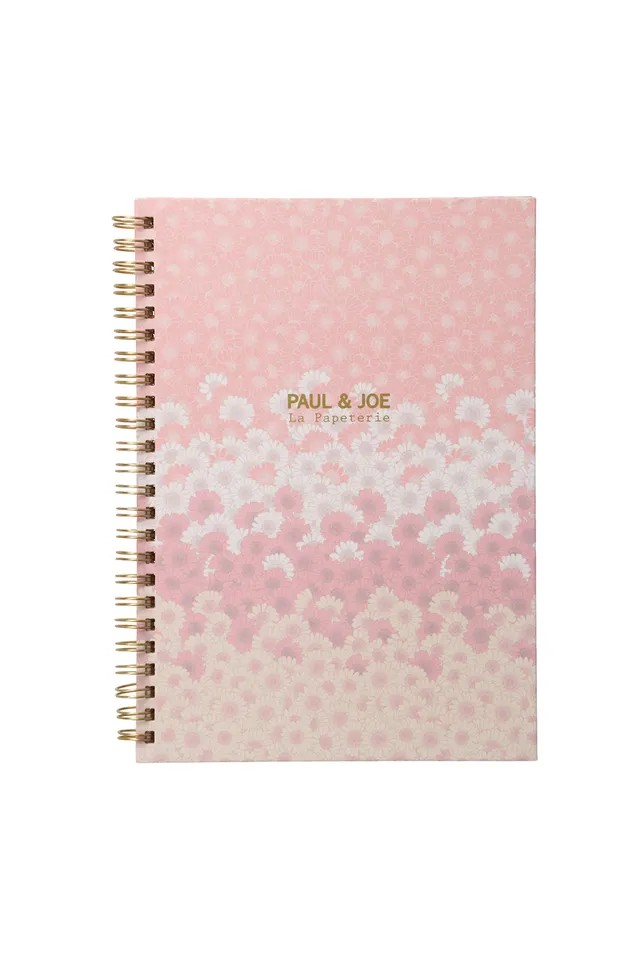 Paul & Joe Papeterie carnet A5 rose fleuri spirales ligné