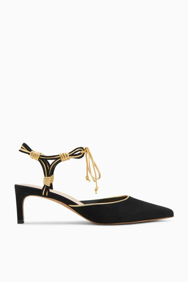 Ulla Johnson Aris escarpins Gold Noir talon 55mm