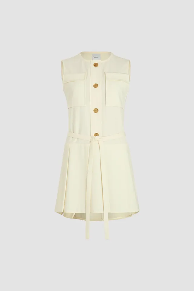 Patou DR169 P25DR1690103007W robe plissée ivoire laine