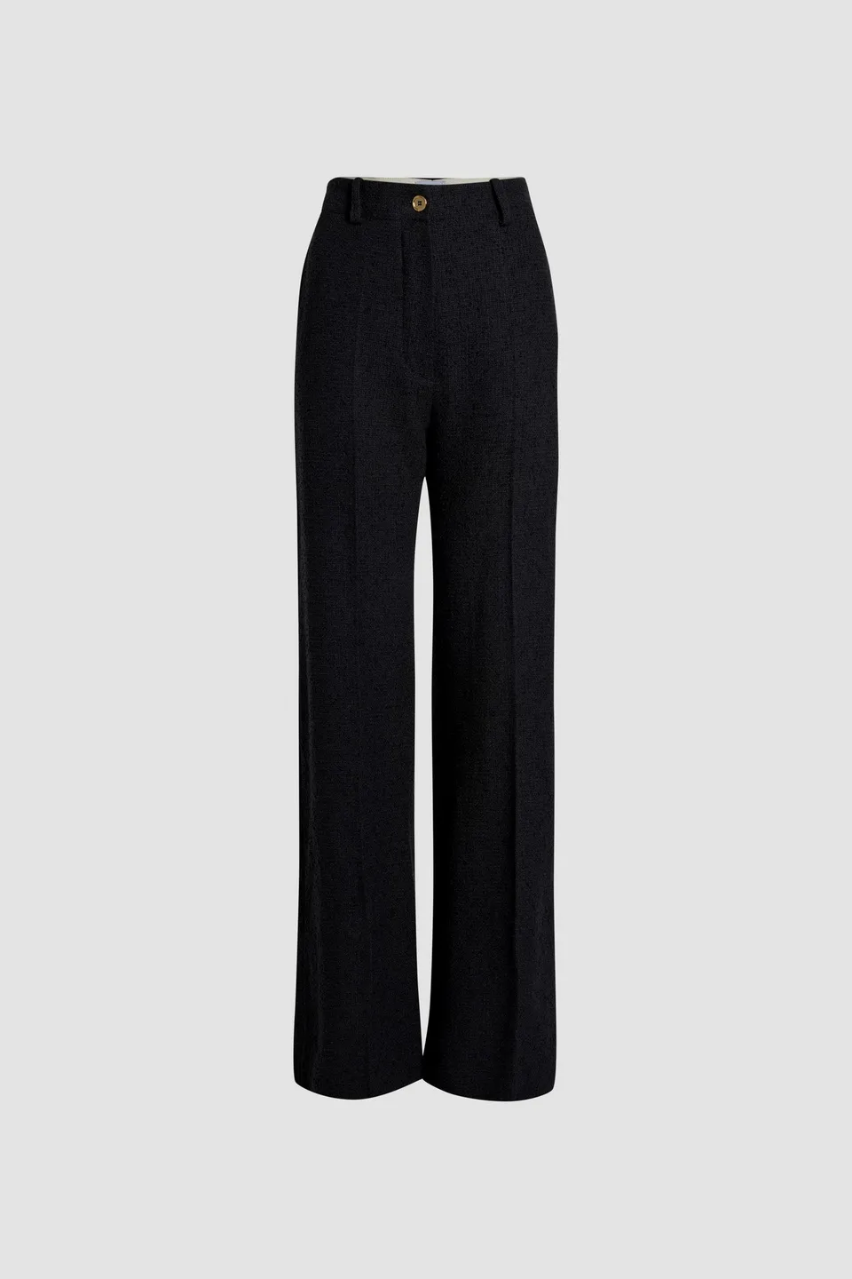 Patou TR002 pantalon noir tweed laine coton bio long