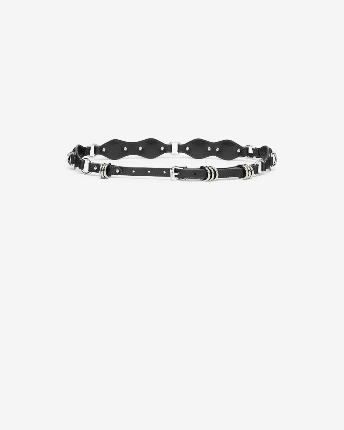 Isabel Marant Bolton Ceinture Cuir Noir 1,5 cm Anneaux